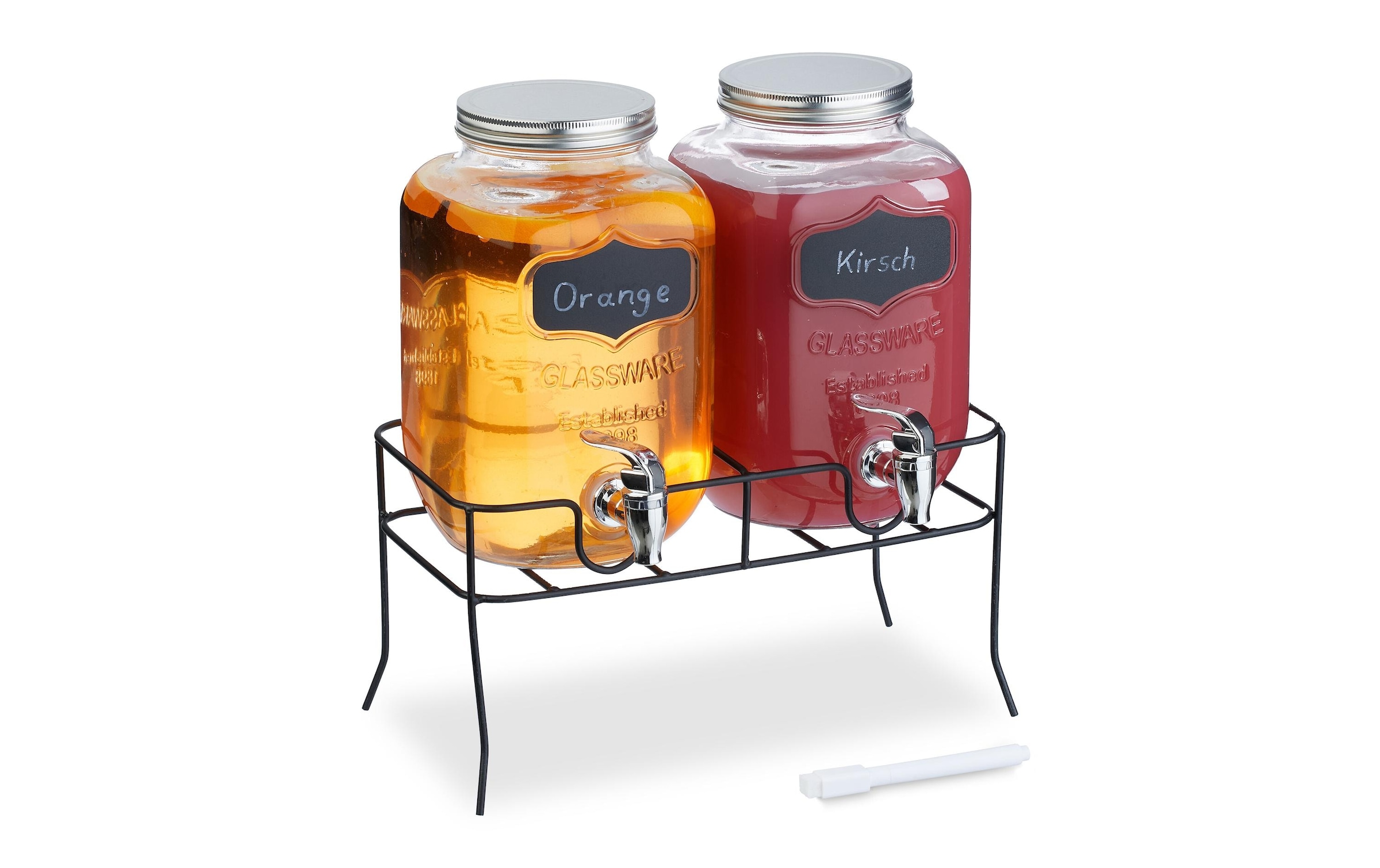 relaxdays Distributeur de boissons »Glas Eisen«