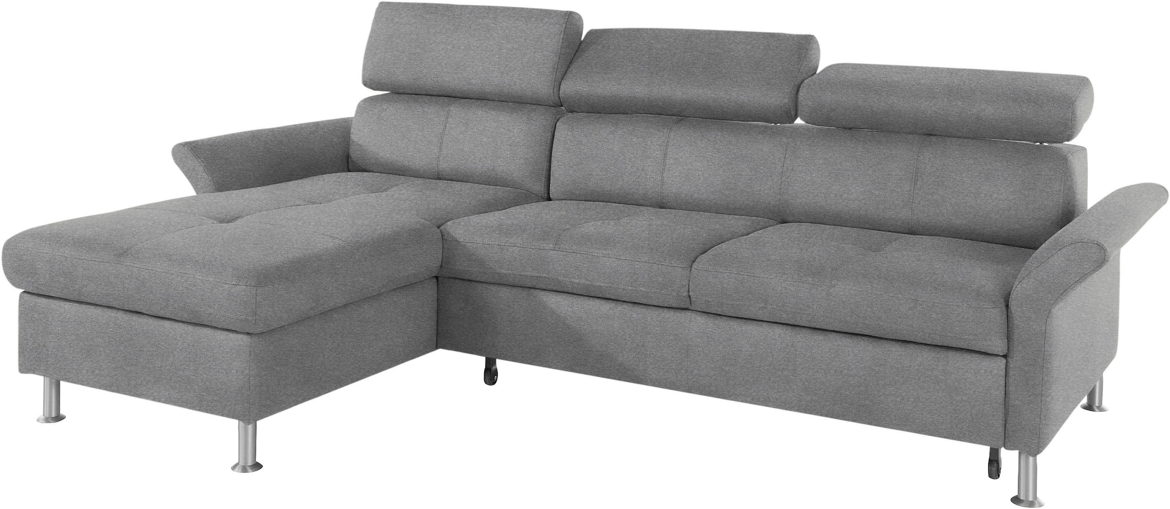 exxpo - sofa fashion Canapé d'angle »Maretto, bequem & komfortabel, bodenfrei, Breite 257cm, L-Form« inkl. Kopf- bzw. Rückenverstellung, wahlweise mit Bettfunktion