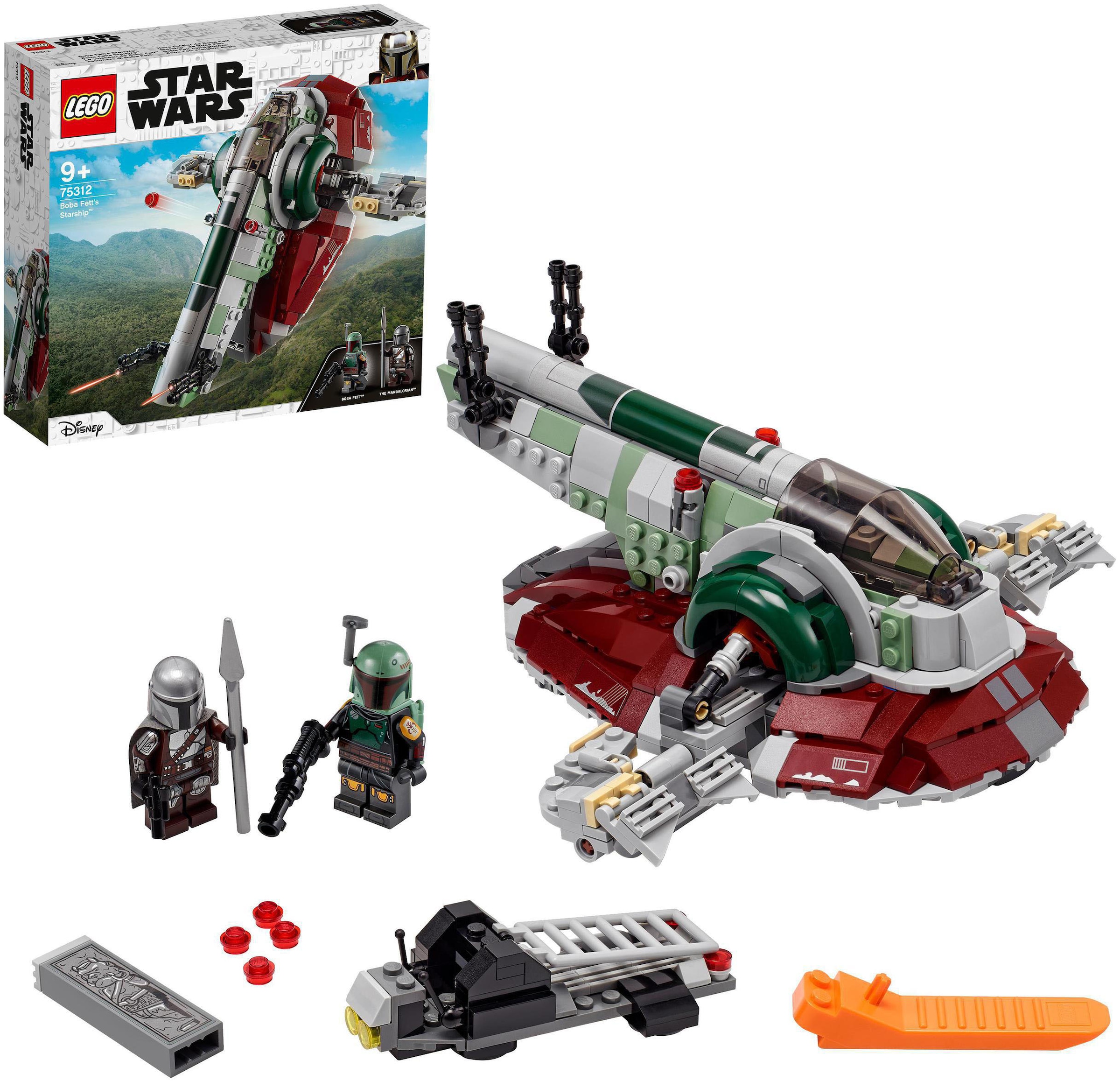 LEGO® Konstruktionsspielsteine »Boba Fetts Starship™ (75312), LEGO® Star Wars™ Mandalorian«, (593 St.), Made in Europe