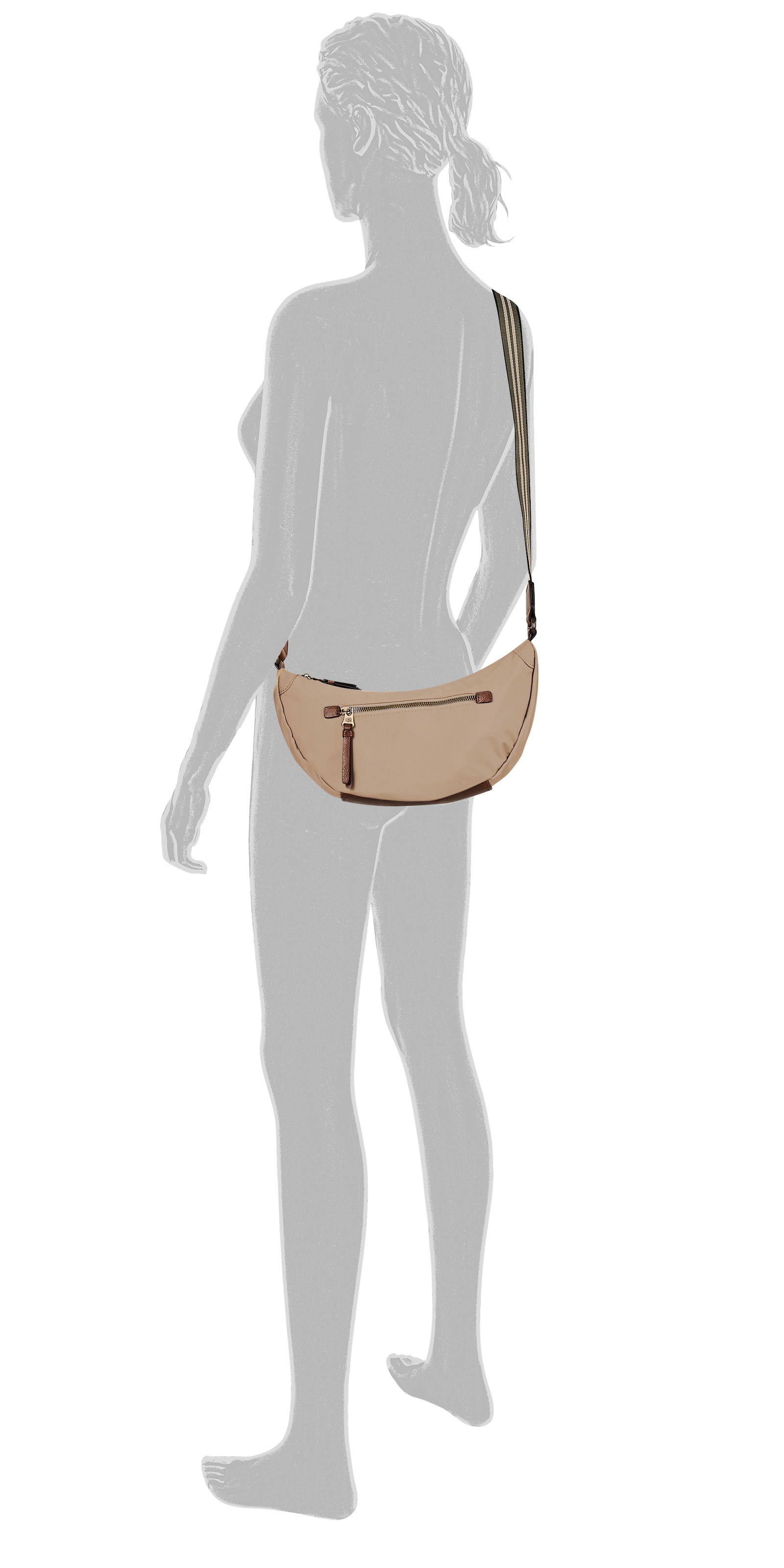 camel active Sac à main »Bari« aus hochwertigem matten Nylon mit gestreiftem Gewebeband