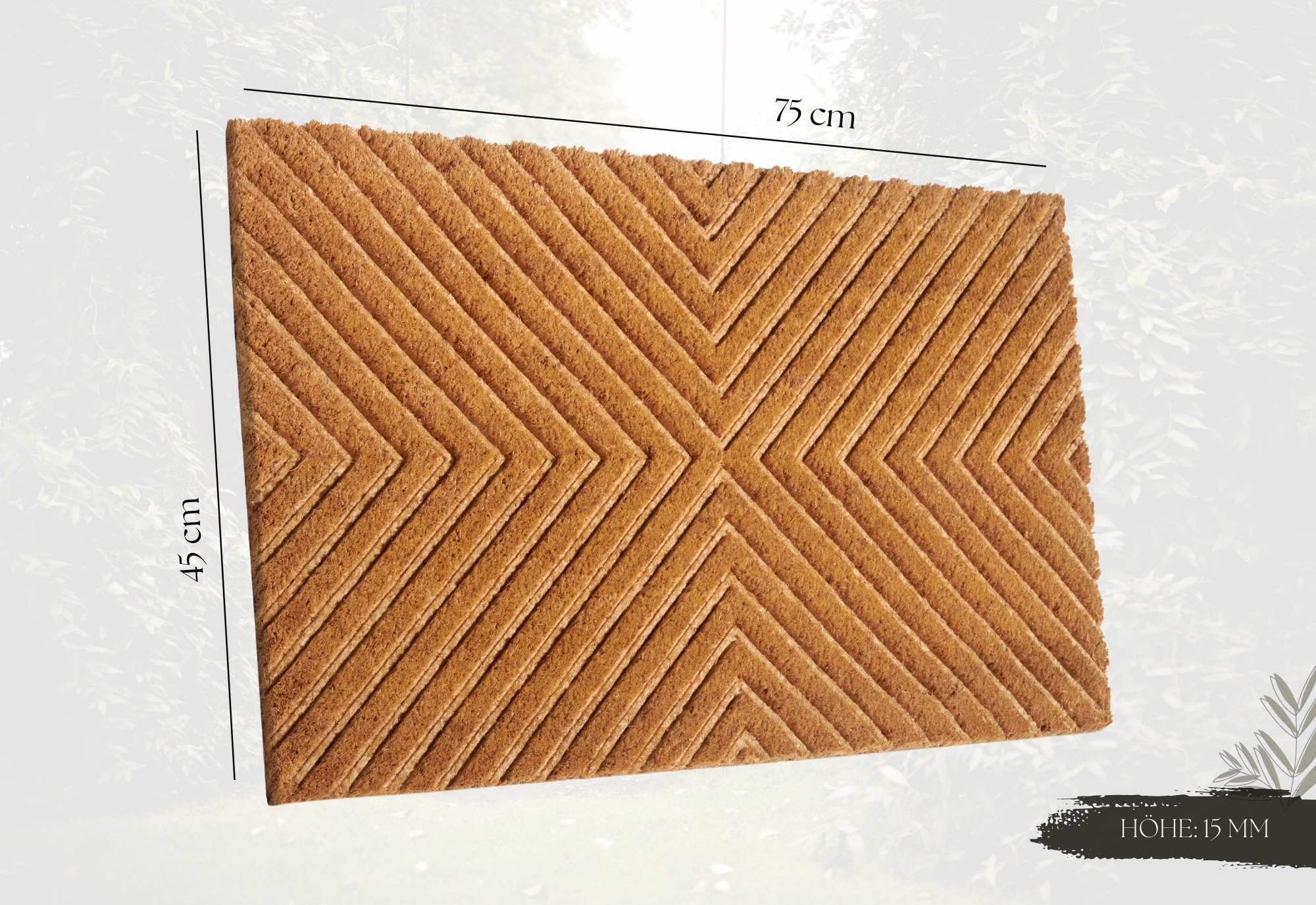 HANSE Home Fussmatte »Mix Mats Kokos Geometric, Türmatte«, rechteckig, 15 mm Höhe, Strapazierfähig, pflegeleicht, robust, wetterfest, UV-beständig