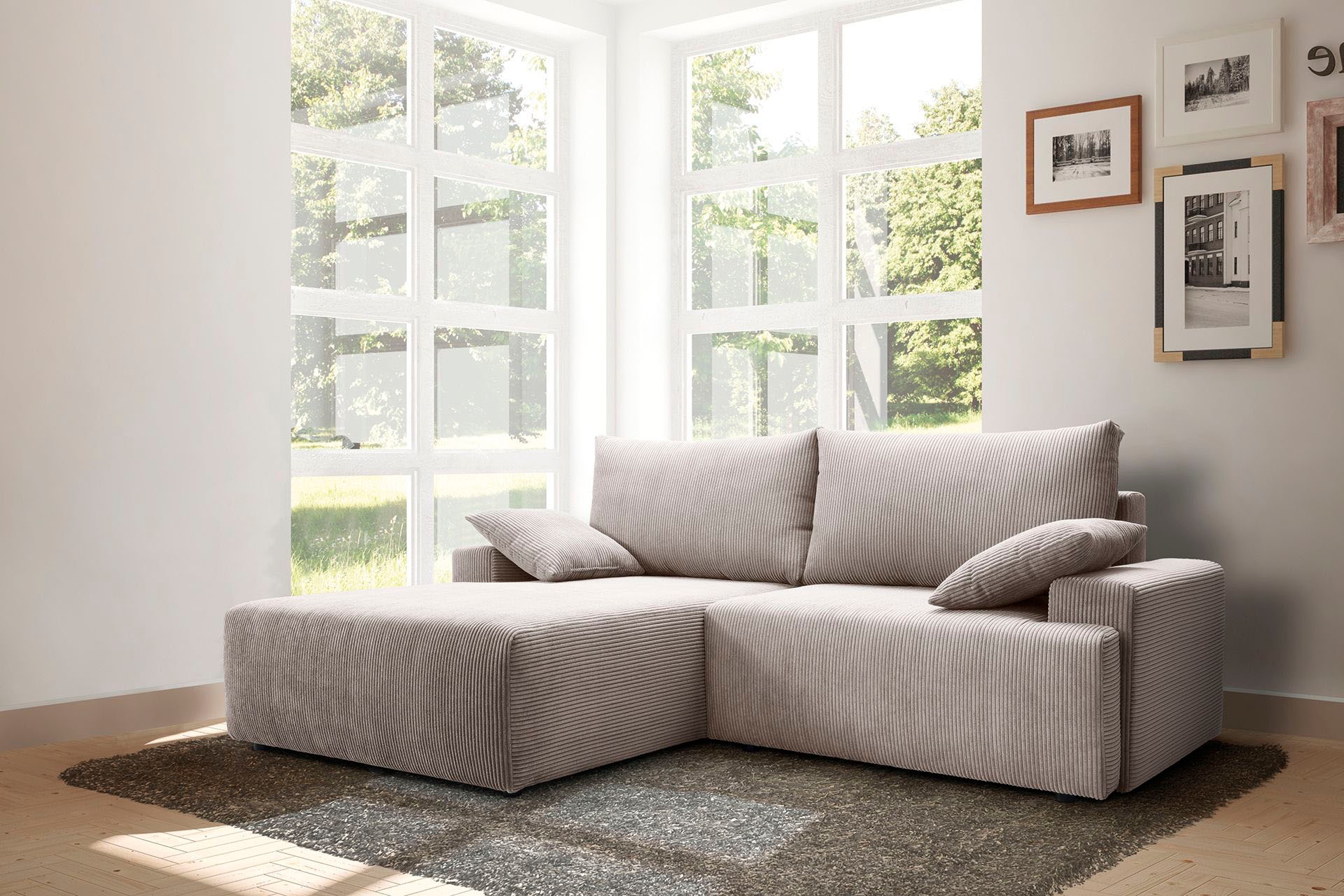 exxpo - sofa fashion Ecksofa und Bettkasten »Orinoko«, in jetzt verschiedenen Bettfunktion Cord-Farben inklusive kaufen