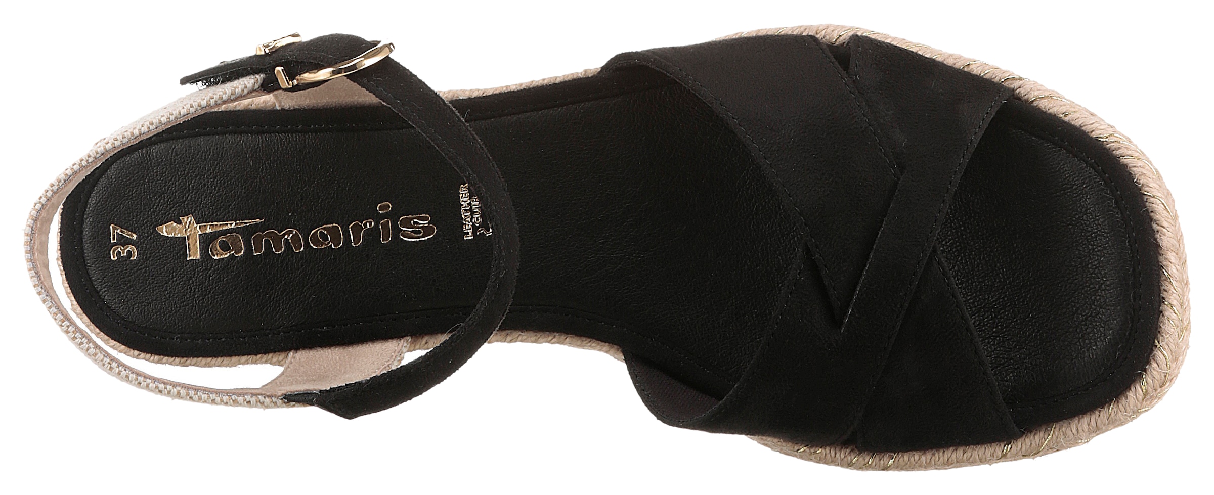 Tamaris Sandales compensées  , Riemchensandale, Sommerschuh mit modischer Kreuzbandage