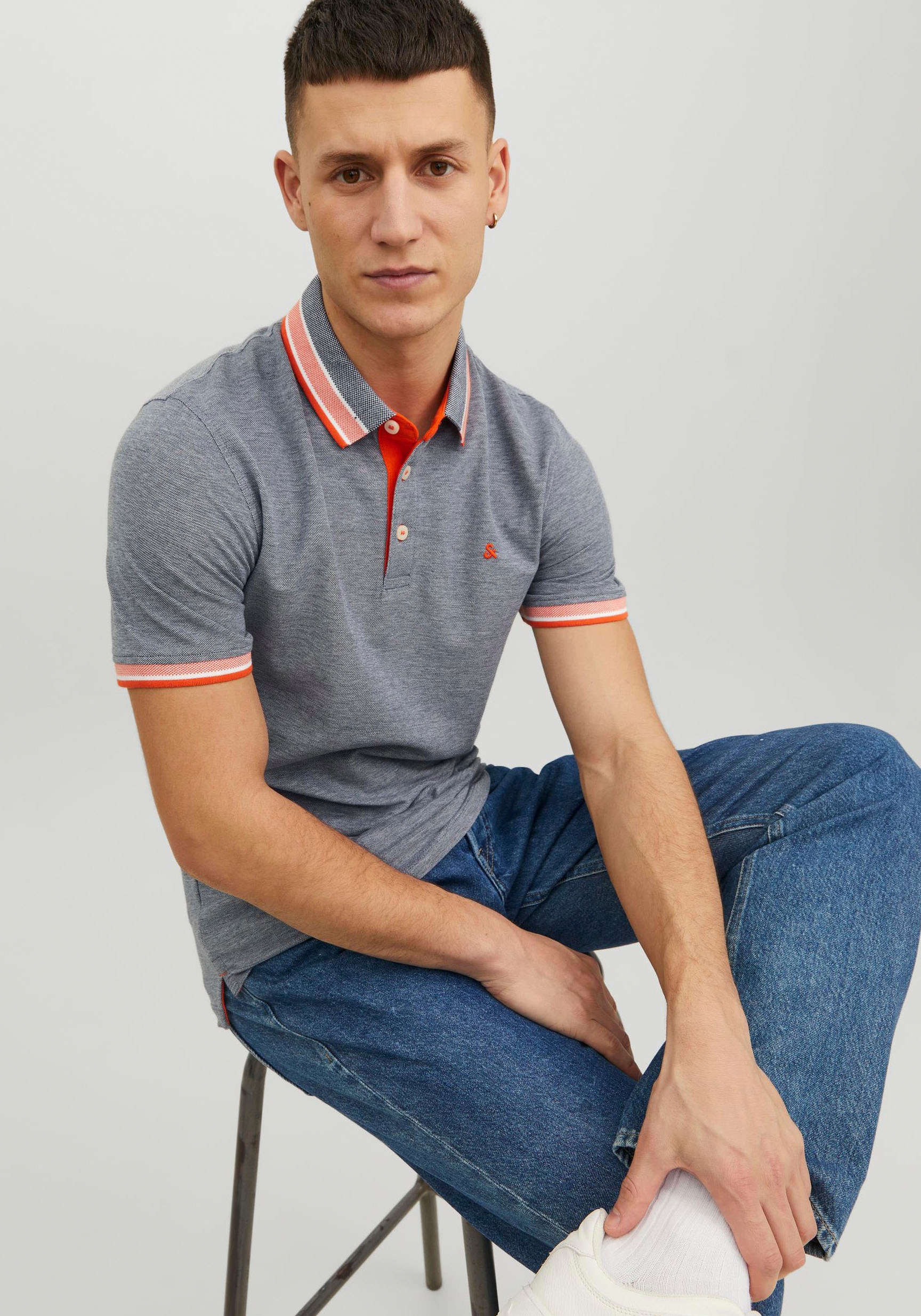Jack & Jones Poloshirt »JJEPAULOS POLO SS NOOS«, mit Logo Stickerei