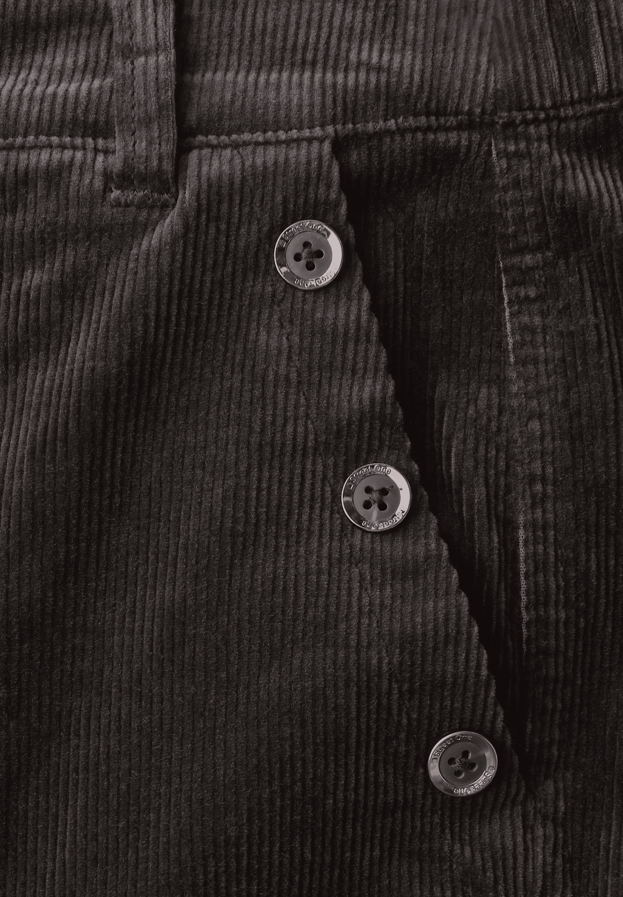 STREET ONE Cordhose  Straight Leg, Mid Waist