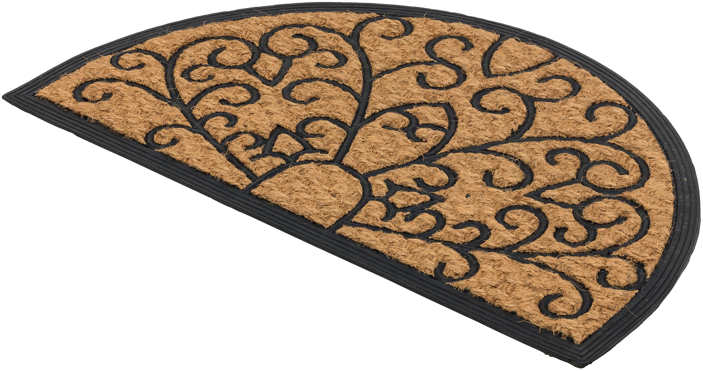 ASTRA Tapis de sol »Coco Deluxe Light« Semicirculaire 8 mm Höhe paillasson, noix de coco, antidérapant, résistant à la saleté, intérieur et extérieur