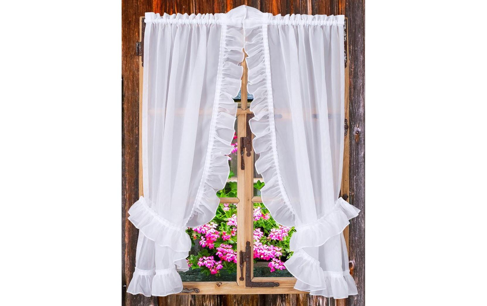 Image of Vorhang "Casa Leon Volants Vitragen 95 cm x 130 cm" Stangendurchzug 1 Stk. tlg.