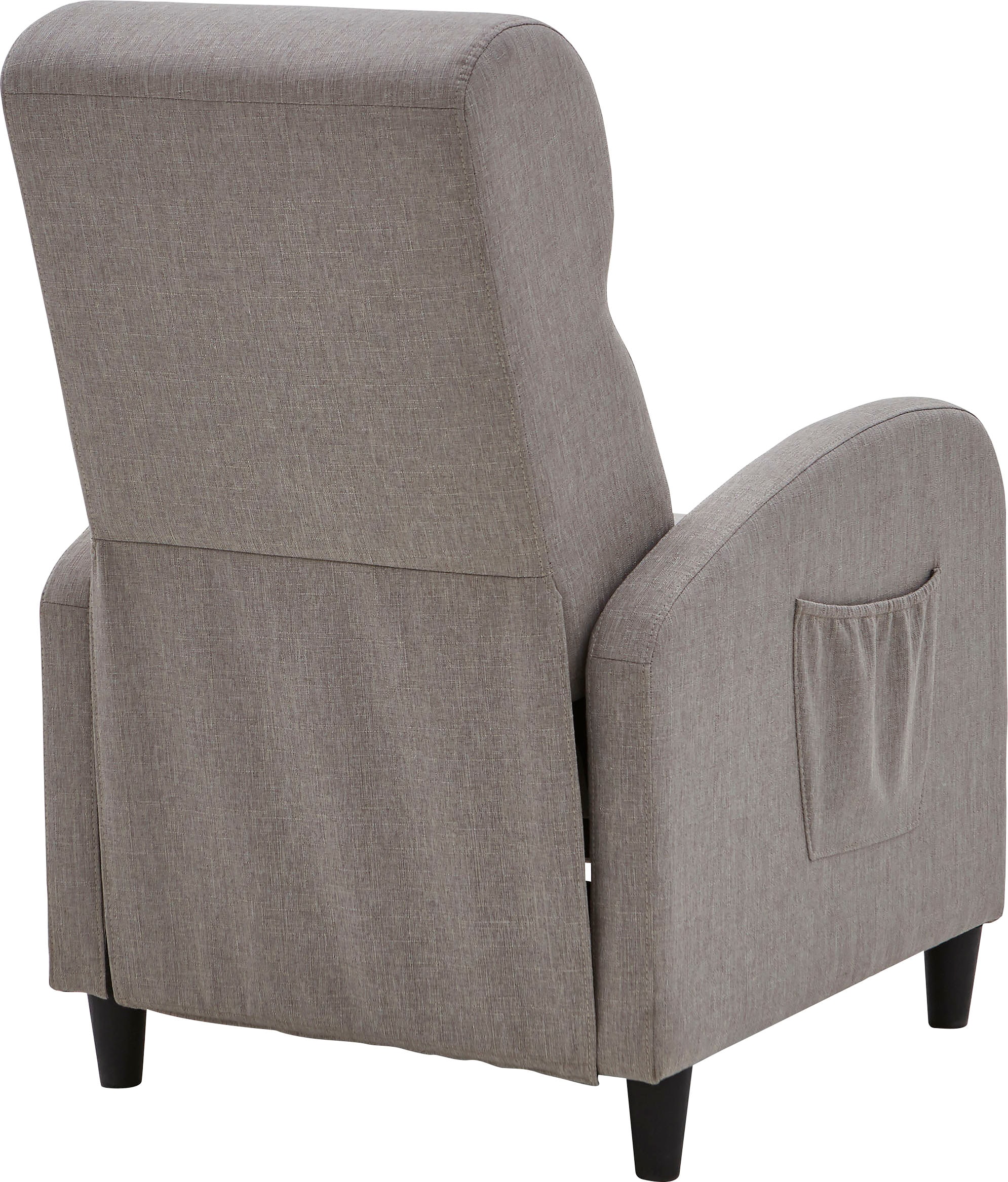 ATLANTIC home collection Relaxsessel »Tom«, mit Relaxfunktion, inklusive seitlicher Tasche