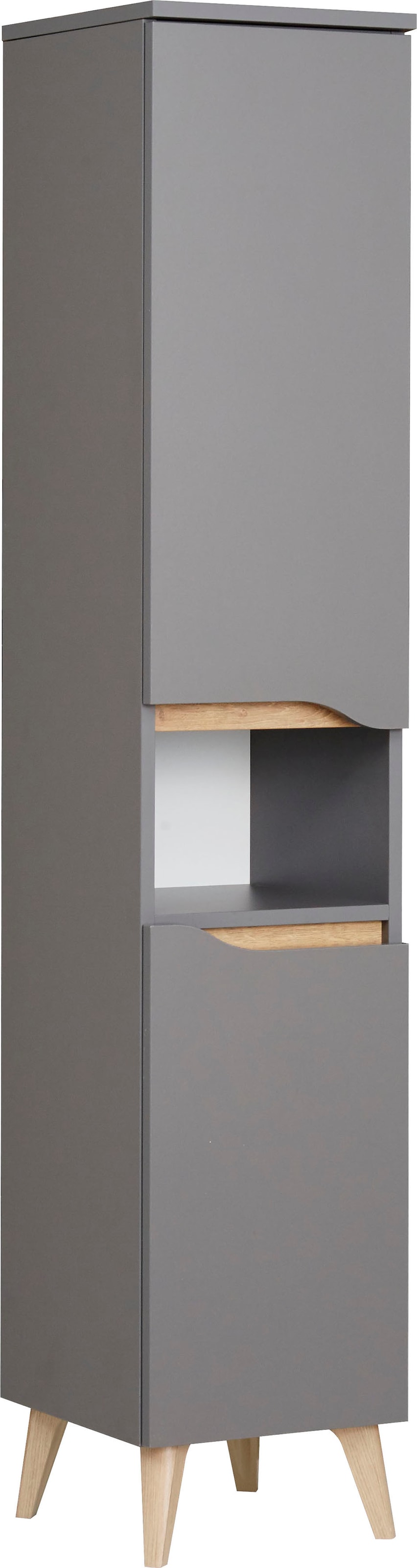 Saphir Midischrank »Quickset Badschrank 30 cm breit, 2 Türen, 1 Nische, 2 Einlegeböden« Badezimmer-Midischrank inkl. Türdämpfer, grifflos