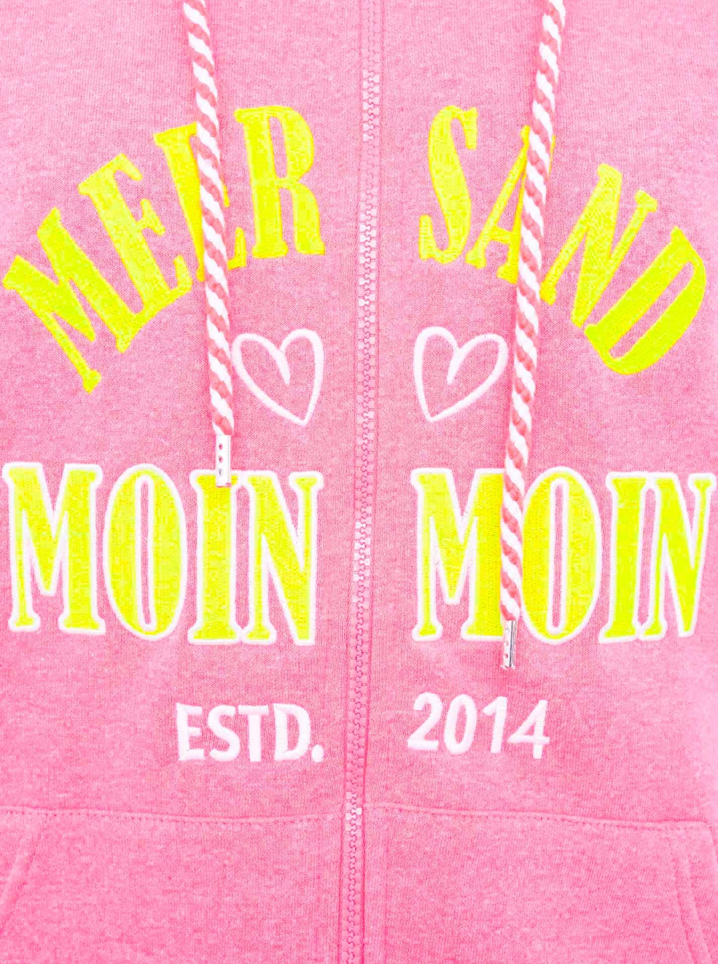 Zwillingsherz Sweatjacke »"Moin Moin"«, Kapuze, Langarm, Reissverschluss, modisch, maritim, Kordelzug