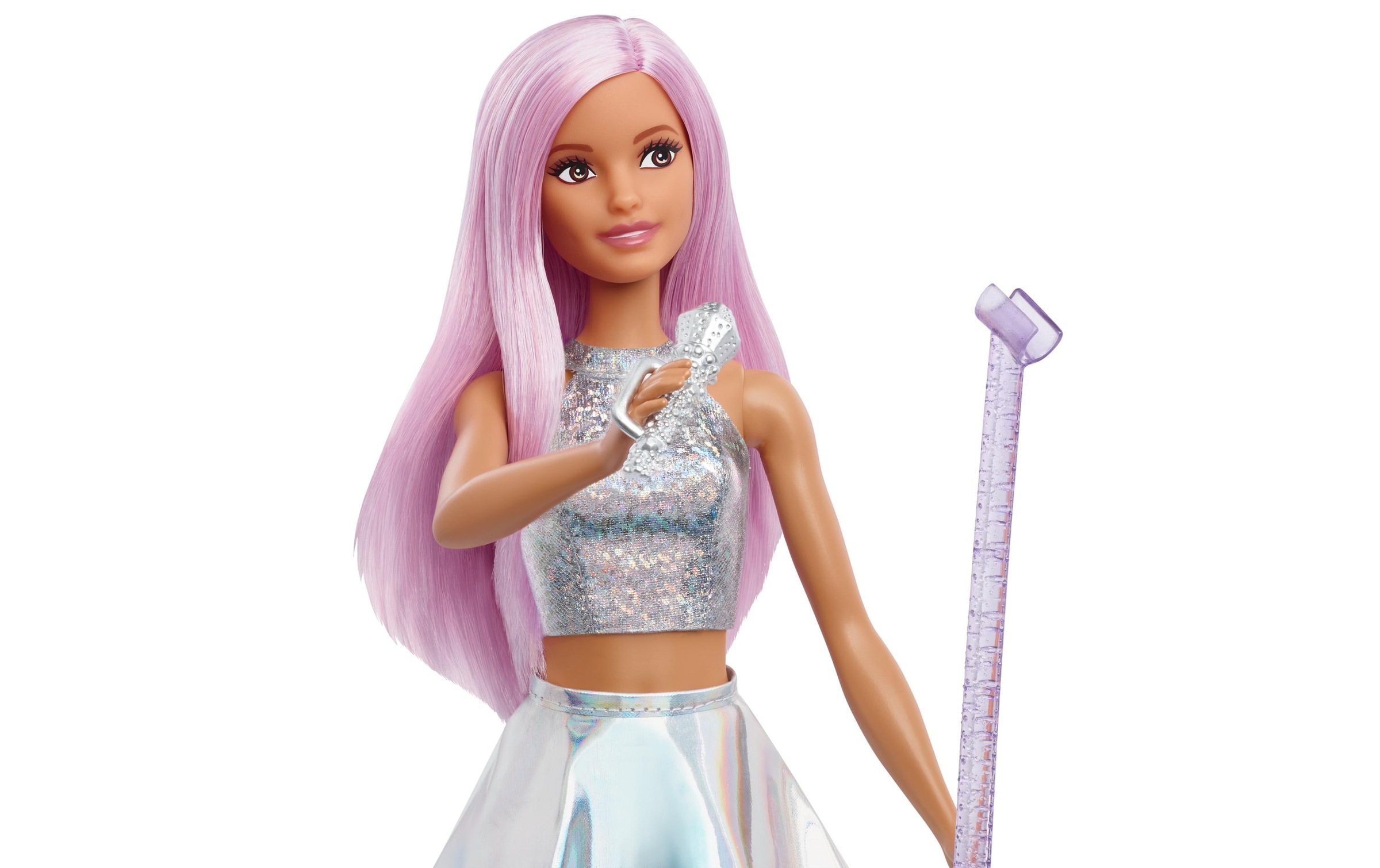 Barbie Anziehpuppe »Sängerin« Popstar-Puppe mit Mikrofon und Mikrofonständer