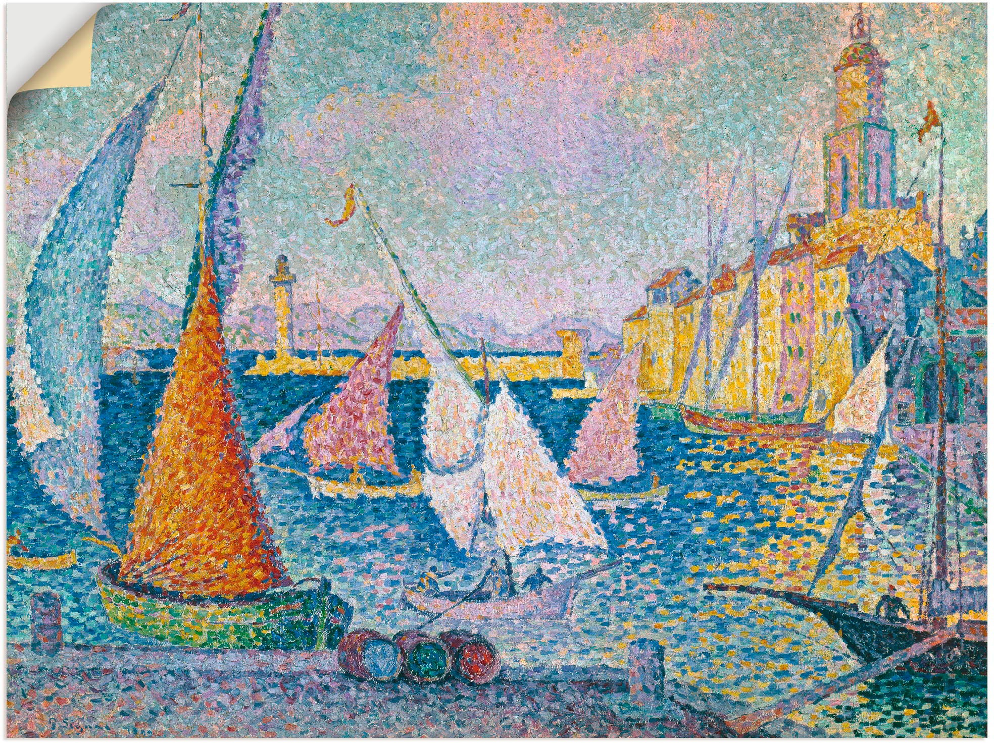 Image of Artland Wandbild »Der Hafen von St. Tropez. 1899«, Boote & Schiffe, (1 St.), in vielen Grössen & Produktarten -Leinwandbild, Poster, Wandaufkleber / Wandtattoo auch für Badezimmer geeignet bei Ackermann Versand Schweiz