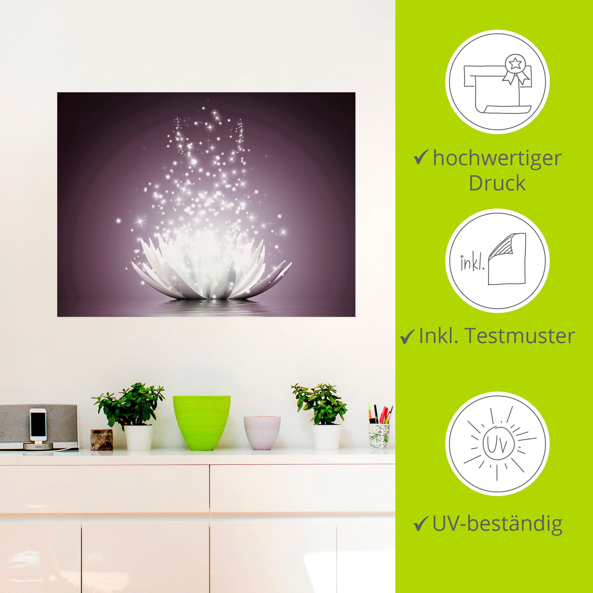 Artland Wandbild »Magie der Lotus-Blume«, Blumen, (1 St.), als Leinwandbild, Poster, Wandaufkleber in verschied. Grössen