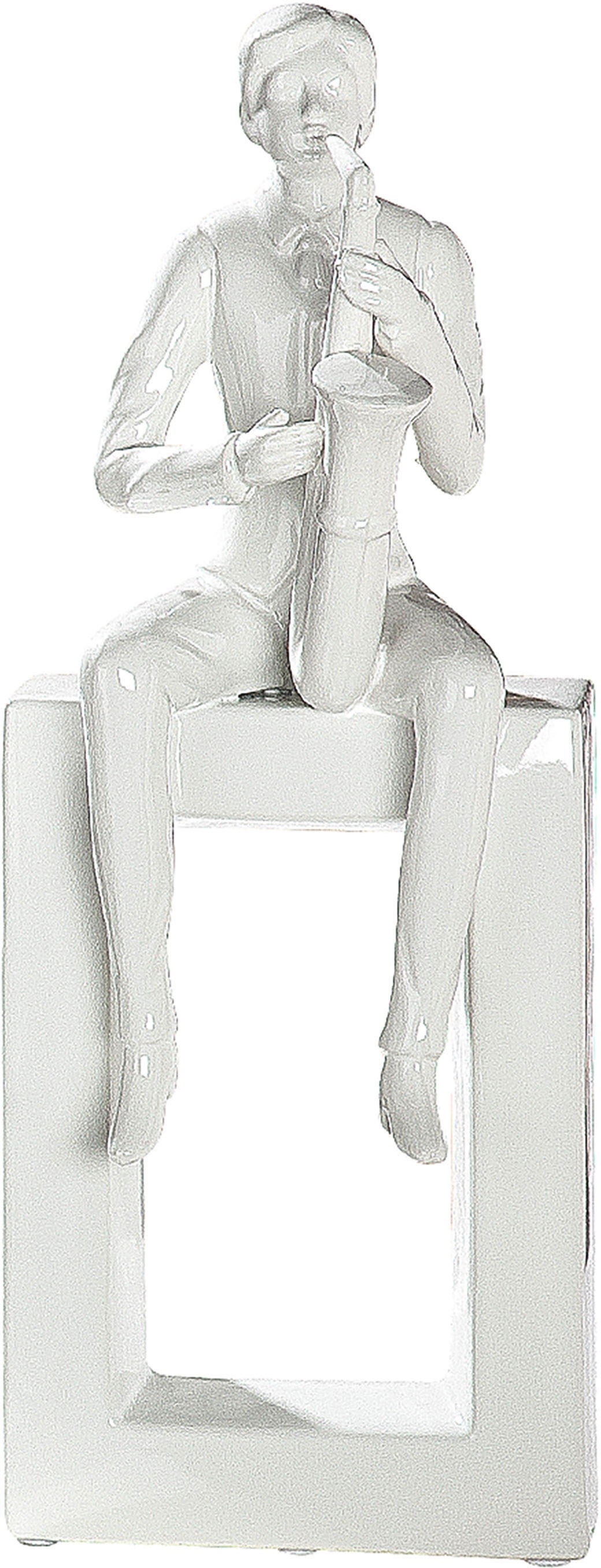 Image of GILDE Dekofigur »Der Saxophonist, weiss«, (1 St.), Dekoobjekt, Höhe 44 cm, aus Keramik, Wohnzimmer bei Ackermann Versand Schweiz