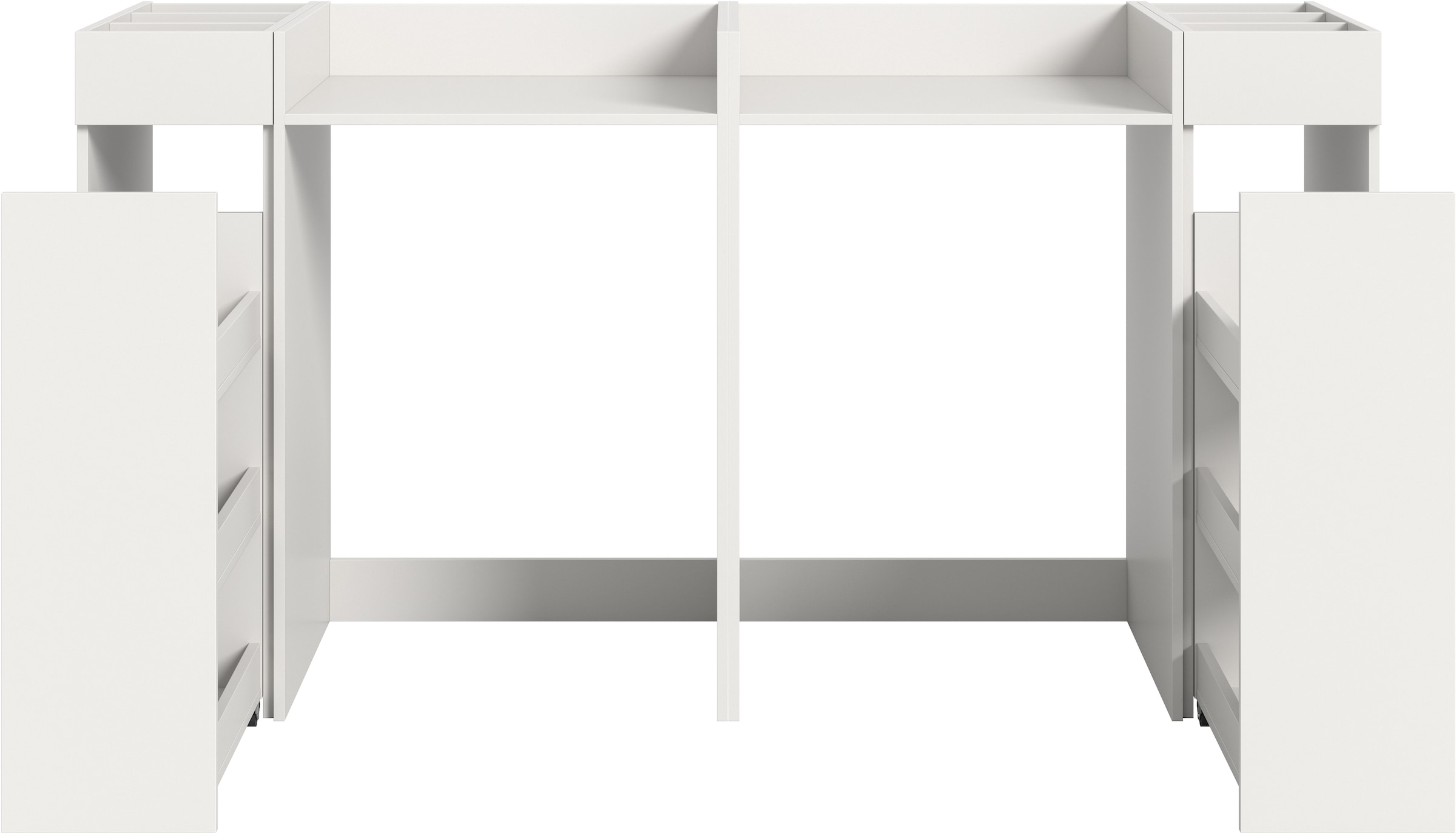 welltime Badmöbel-Set »FALAS, TOPSELLER!, 4-teilig, Hauswirtschaftsraum Set, Breite 190 cm« Set, bestehend aus: 2x Waschmaschinenumbauschrank und 2x Standregal, 4 Stk. tlg.