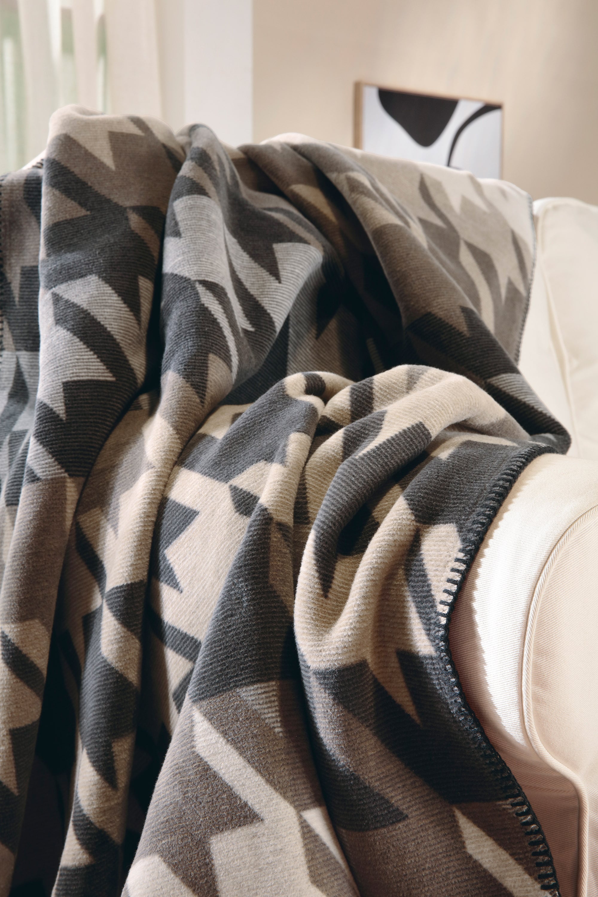 Biederlack Wohndecke »Heritage« moderne Streifen mit Hahnentritt