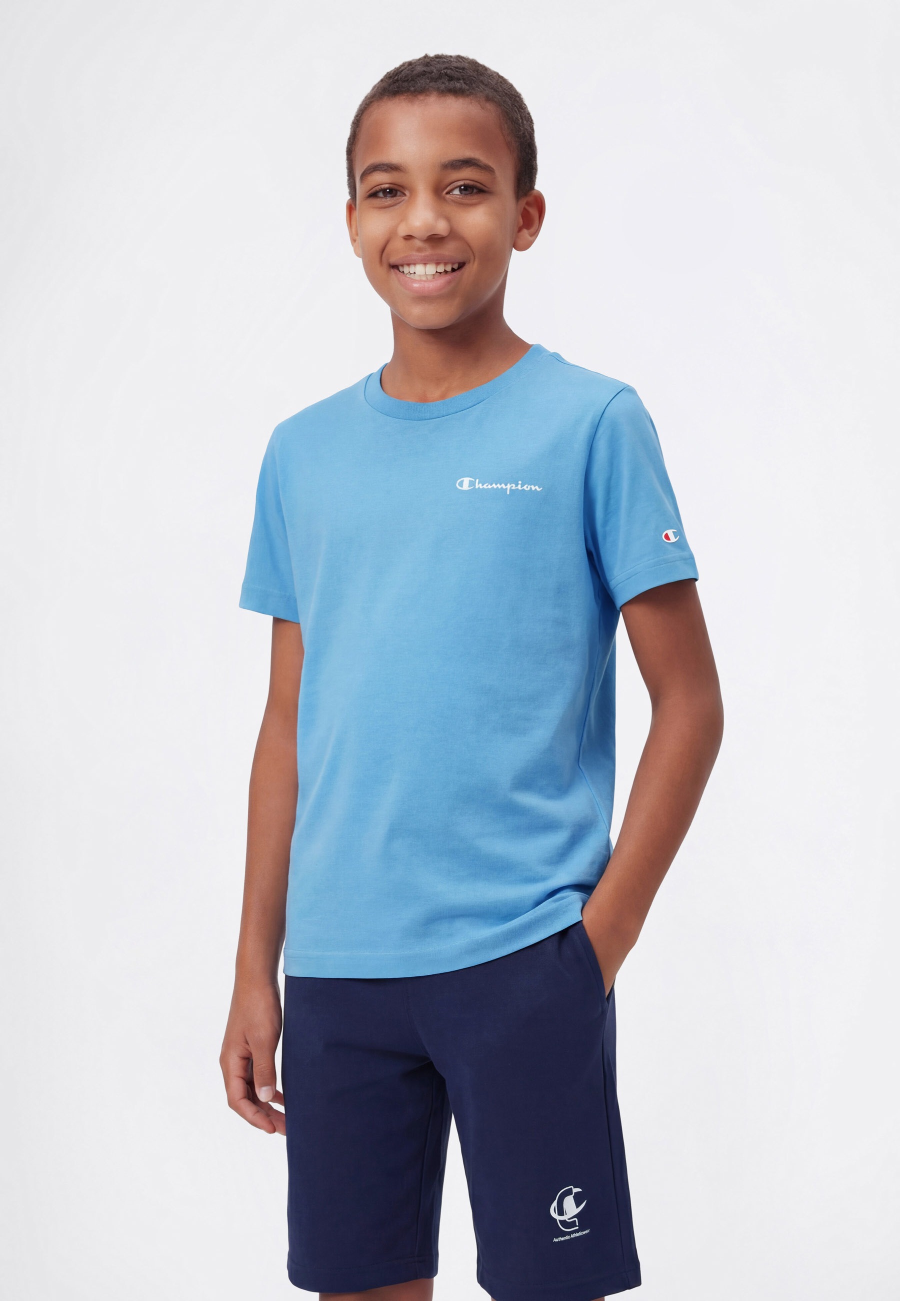 Image of Champion T-Shirt "ICONS CONTRAST Crewneck T-Shirt" klassischer Schnitt, Kurzarm, für Kinder, für Sportmode