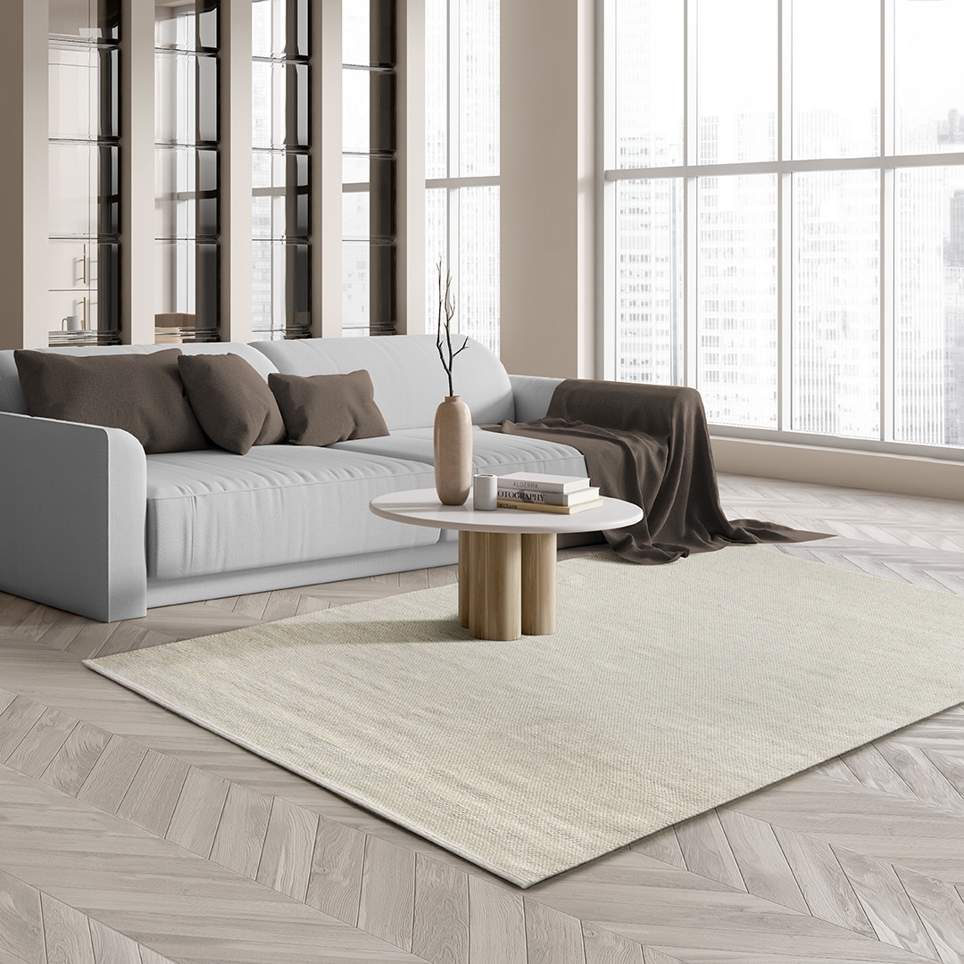 the carpet Teppich »Boho Nature Wool« rechteckig Natur Wool Handgewebter Wollteppich skandinavischen Boho-Look