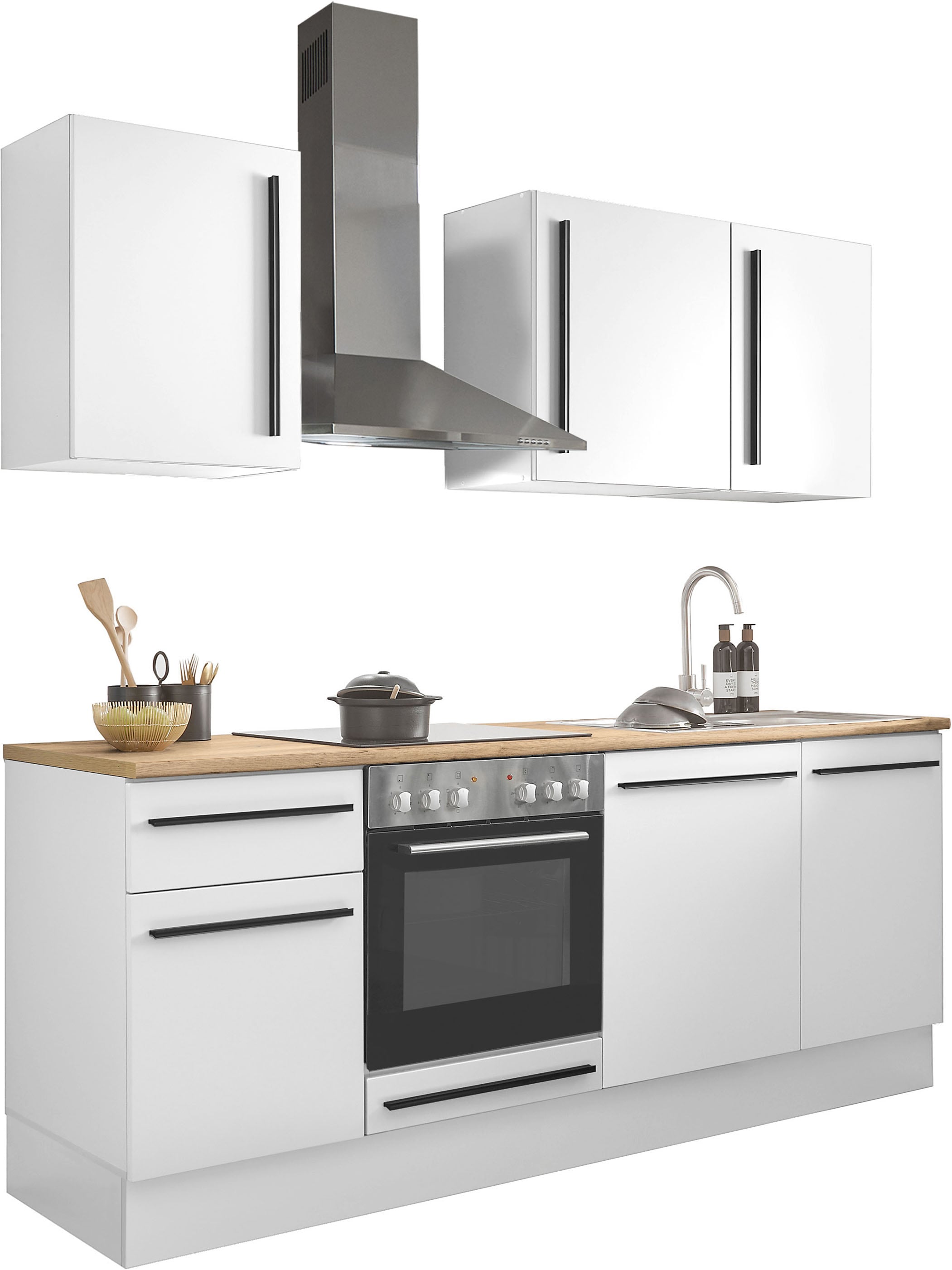 BASIC by Balculina Winkelküche »Denver, Küche BxHxT 220 x 211 x 60« Breite 220 cm, wahlweise mit E-Geräten und Induktion