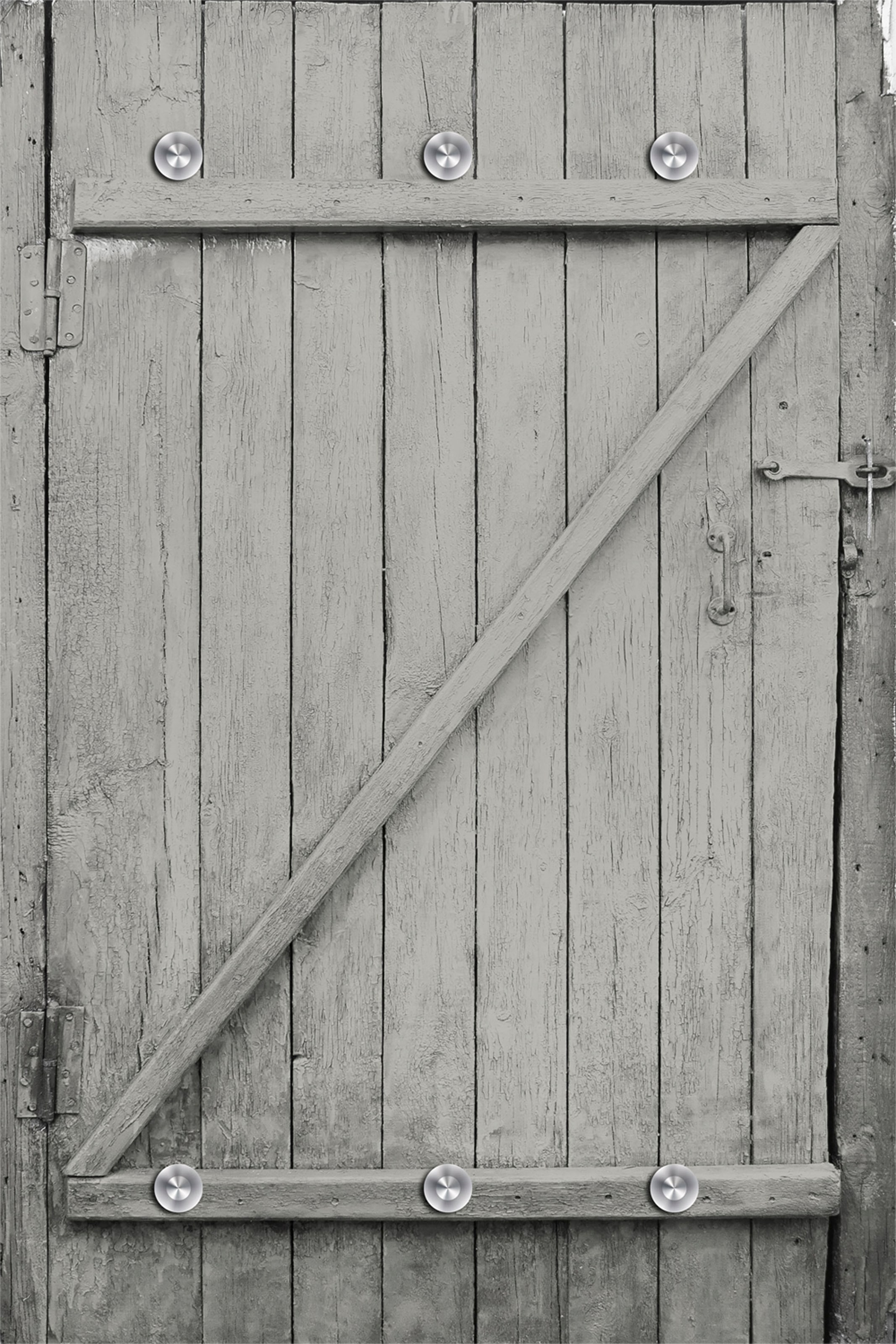 Image of queence Garderobenleiste "Holztür" mit 6 Haken, 80 x 120 cm