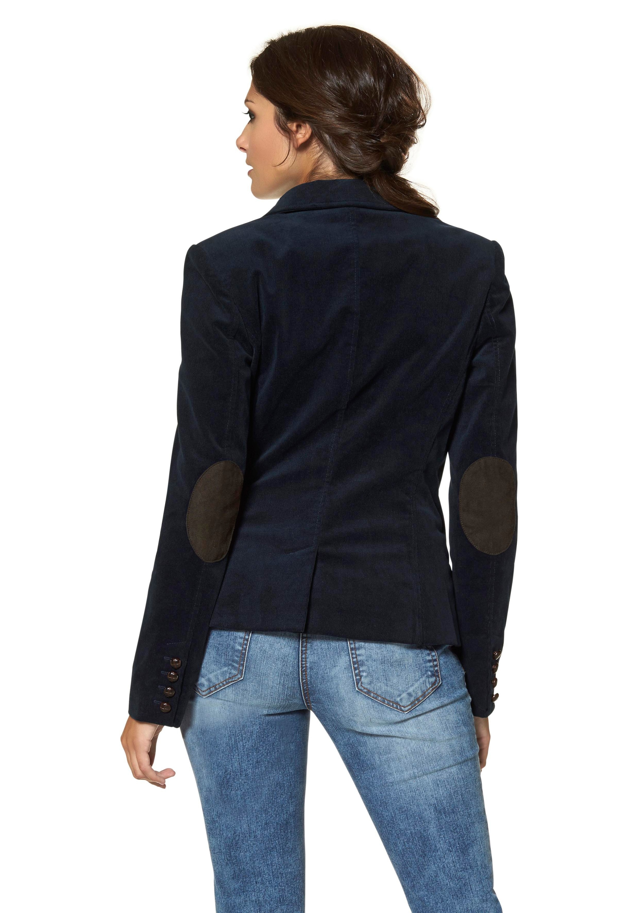 Aniston CASUAL Jackenblazer, mit Lederimitat-Einfassungen und Ärmelpatches