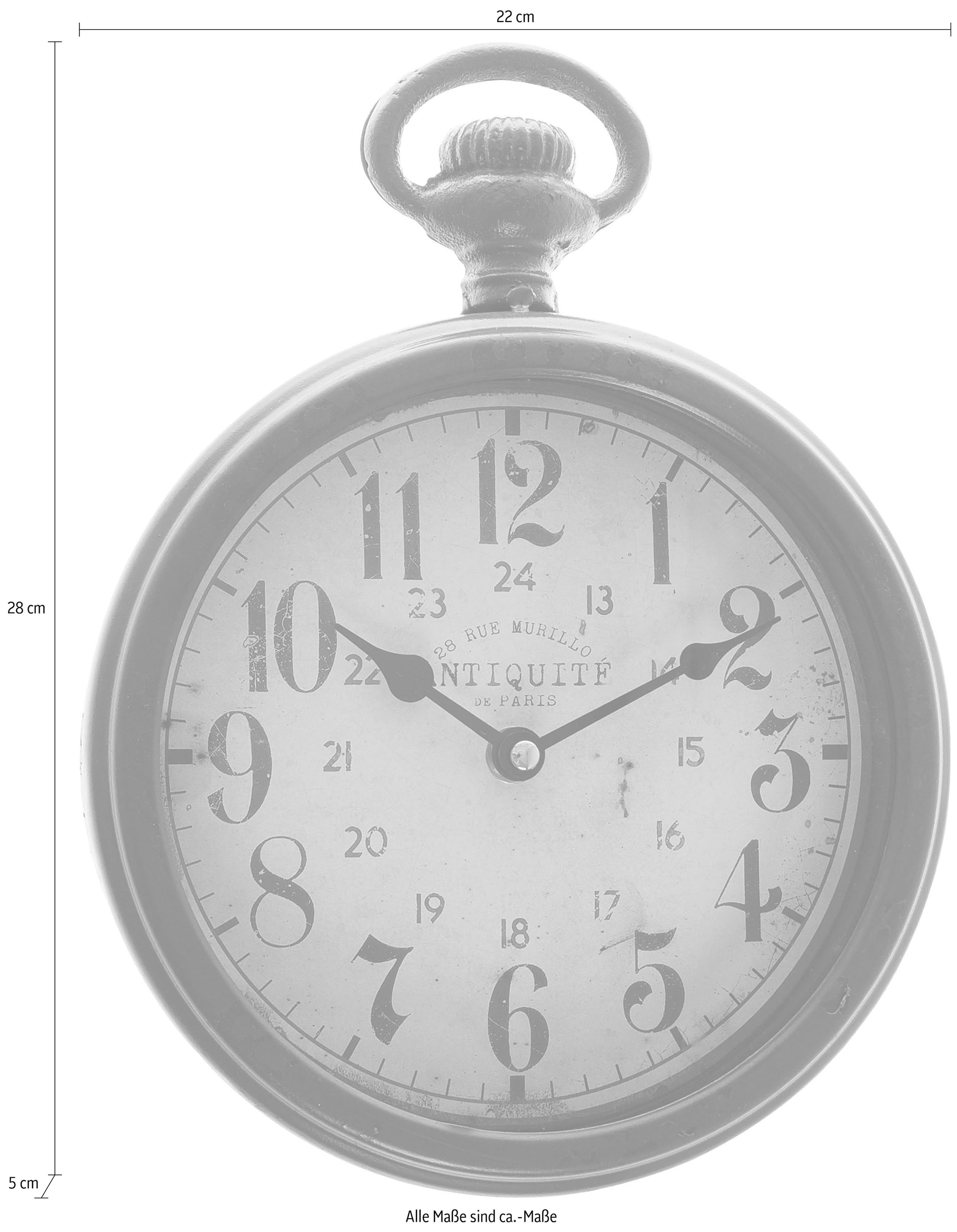 Myflair Möbel & Accessoires Wanduhr »"Wesley"«, rot, rund, Taschenuhr Optik, dekorativ in Küche & Wohnzimmer