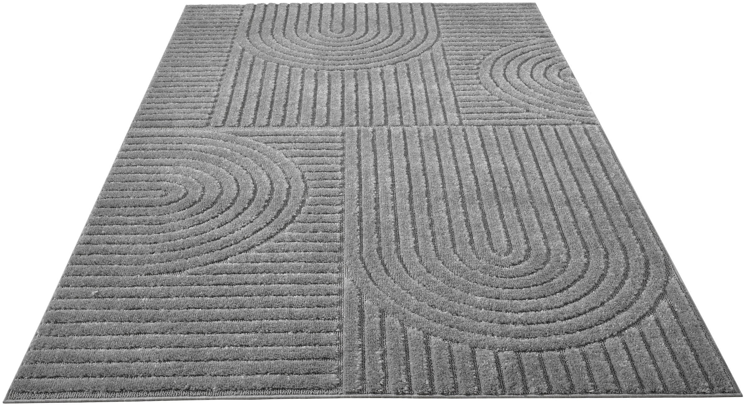 GOODproduct Teppich »Jonne, Boho-Design, Scandi, Designteppich« rechteckig 20 mm Höhe Hoch-Tief, 3D Optik, skandinavischer Stil, Wohnzimmer, Schlafzimmer