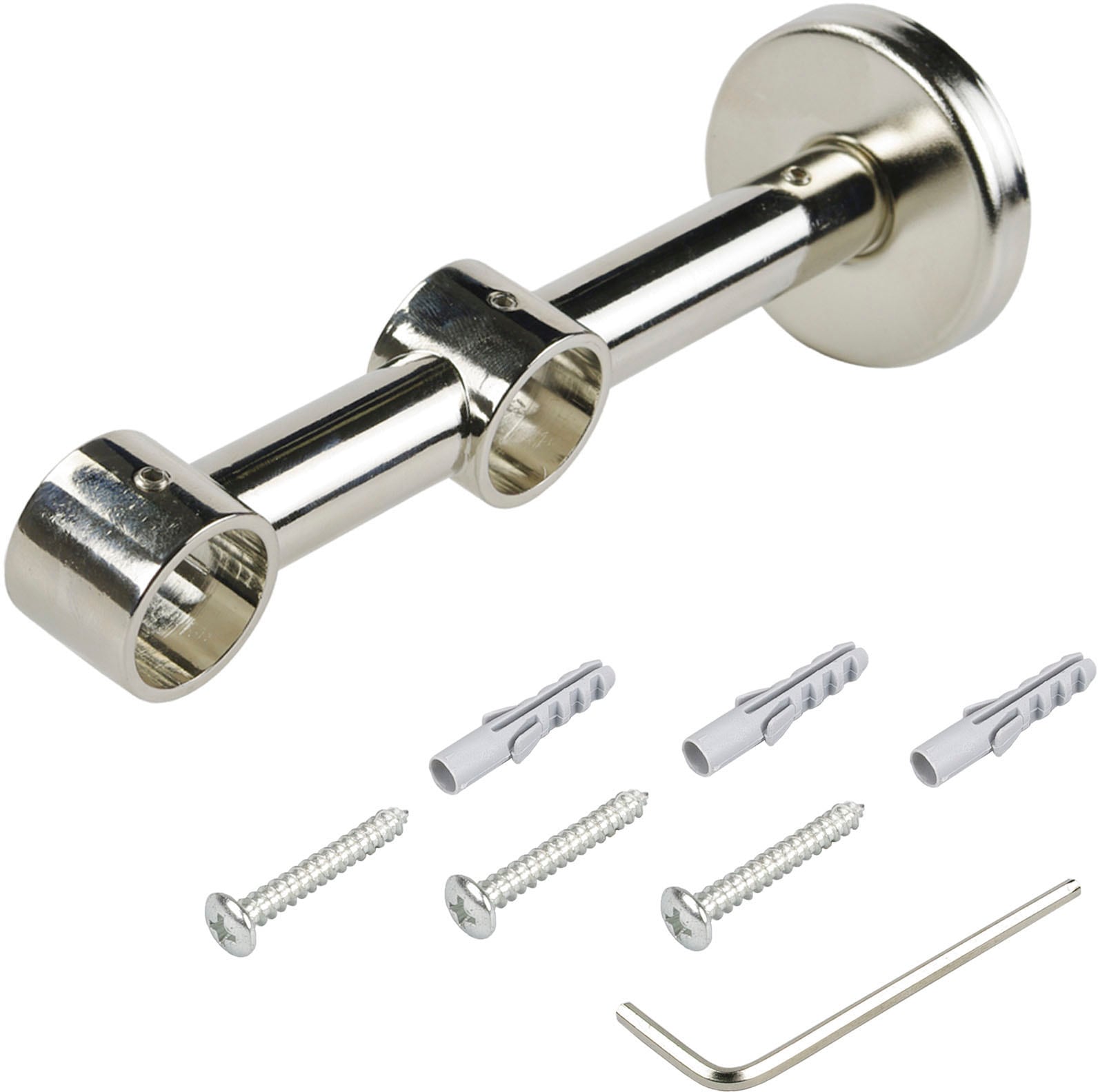 Image of Liedeco Gardinenstangenhalter "Doppelträger, Wandträger 2-läufig für 20 mm Stangen "Celebration"" Träger, Wandträger