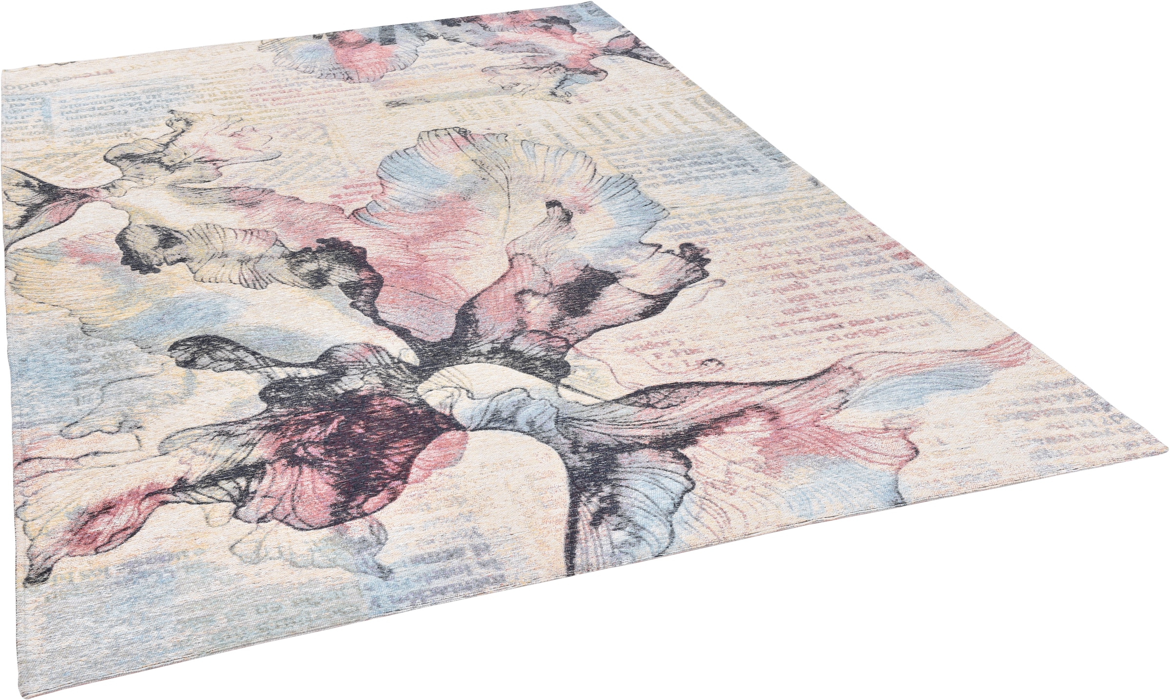 Image of Gino Falcone Teppich "Cosima-108" rechteckig 3 mm Höhe flachgeweber Jaquard-Teppich, mit Chenillegarn, modernes Blumen Design