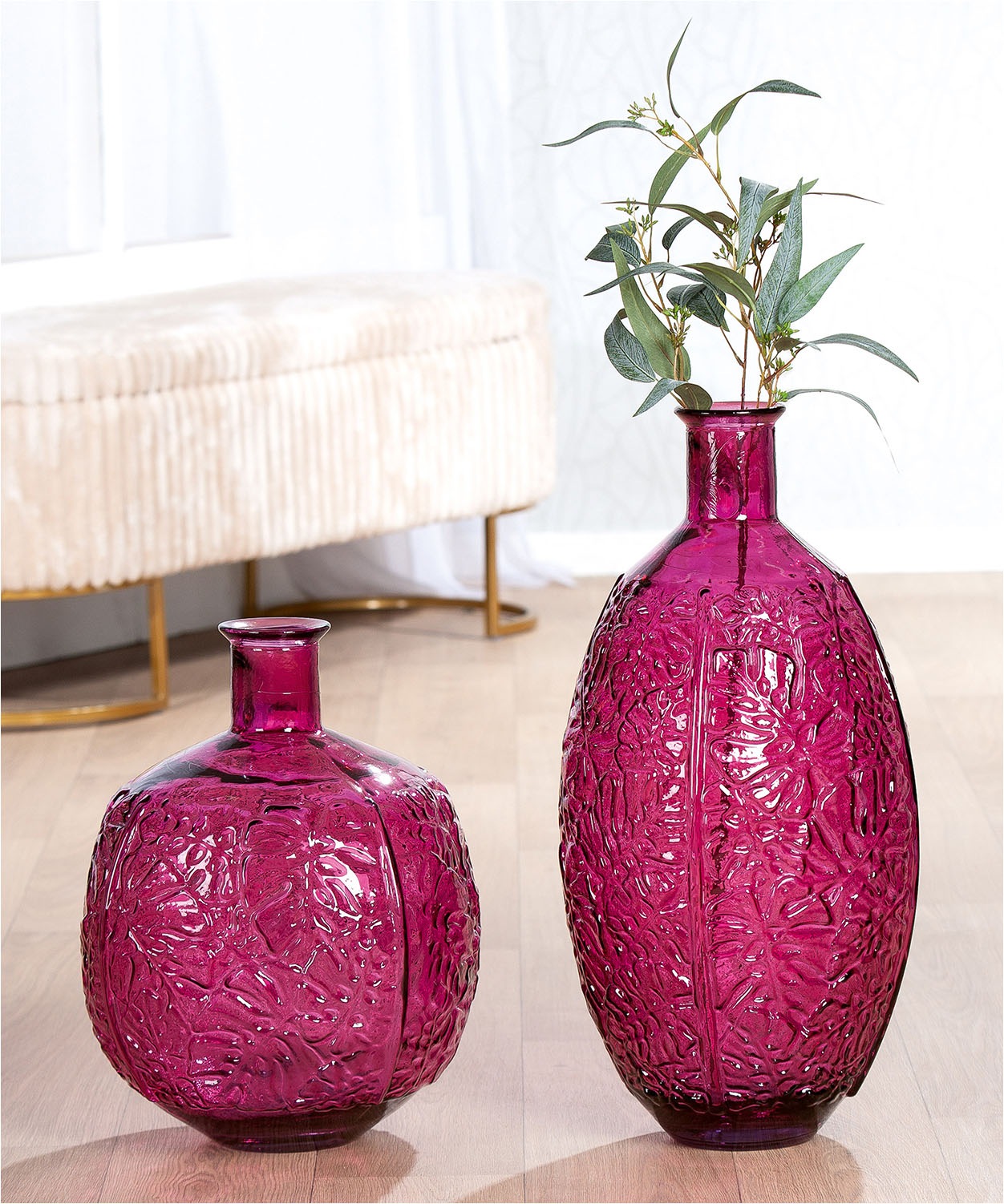 GILDE Bodenvase "Bodenvase rund Dschungel"