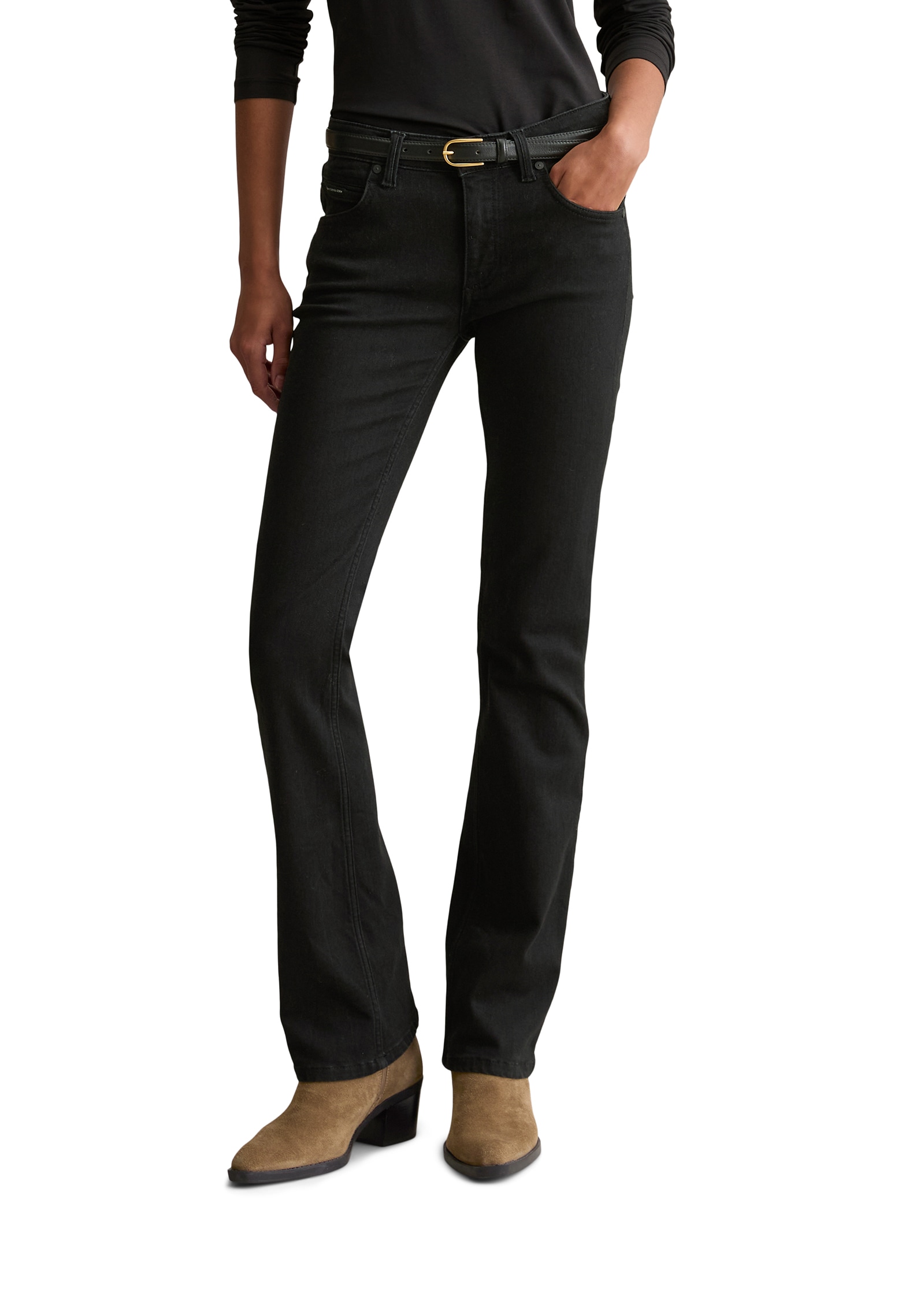 Image of Marc OPolo DENIM Bootcut-Jeans "NELLA" normale Leibhöhe, Slim Fit, superstretchigem Organic Cotton-Mix