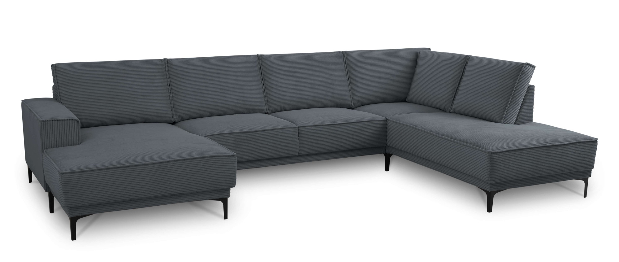 GOODproduct Wohnlandschaft »OLAND Cord U-Form, XXL, B: 345 cm, Skandi-Design« U-Form, 345 cm, Wellenunterfederung, Skandi-Design, Metallfüsse