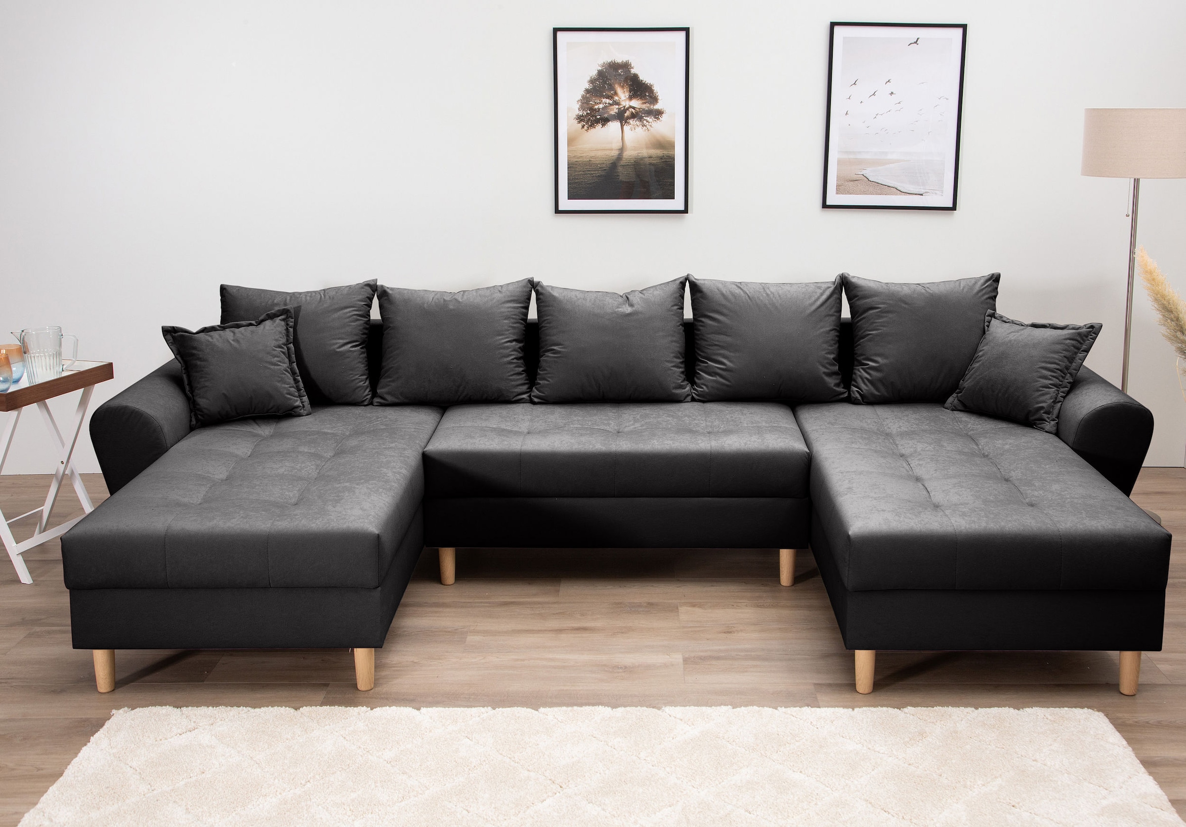 COLLECTION AB Wohnlandschaft »Raisa U-Form« mit Federkern, Kissen und Steppung im Sitzbereich