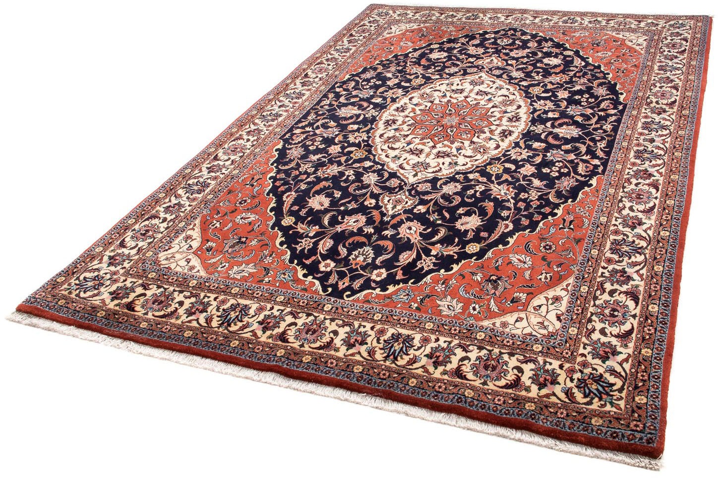 Image of morgenland Orientteppich »Perser - Bidjar - 260 x 176 cm - dunkelblau«, rechteckig, 15 mm Höhe, Wohnzimmer, Handgeknüpft, Einzelstück mit Zertifikat bei Ackermann Versand Schweiz