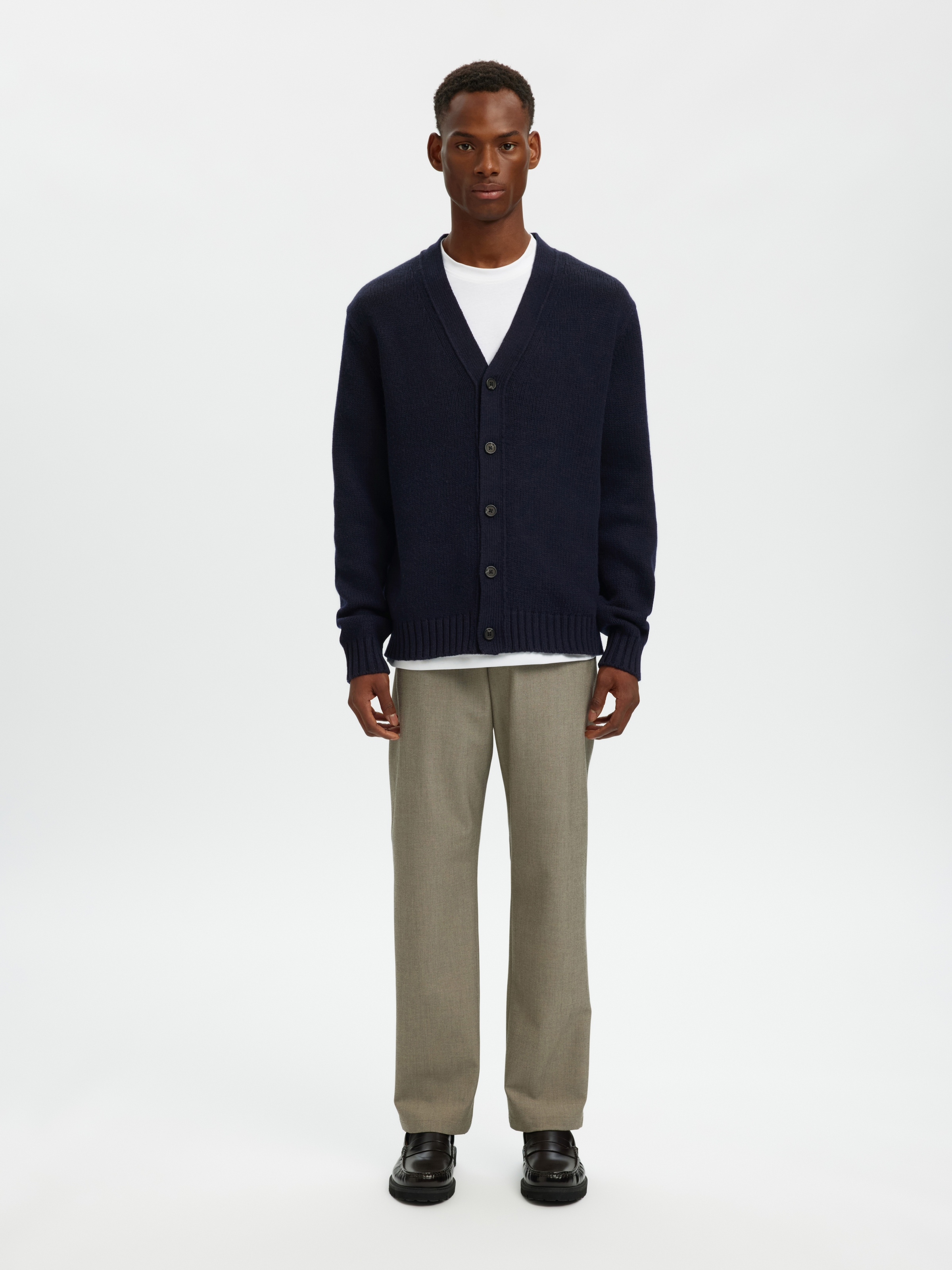 SELECTED Veste en tricot »SLMCODY LS KNIT CARDIGAN NOOS« Mélange de laine, coupe régulière