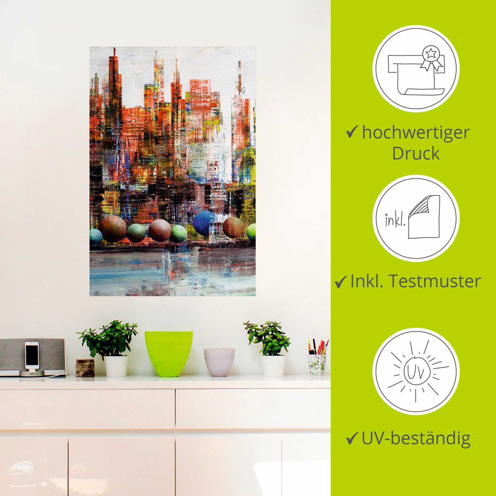 Artland Wandbild »New York Stadtansicht«, Amerika, (1 St.), als Leinwandbild, Wandaufkleber in verschied. Grössen