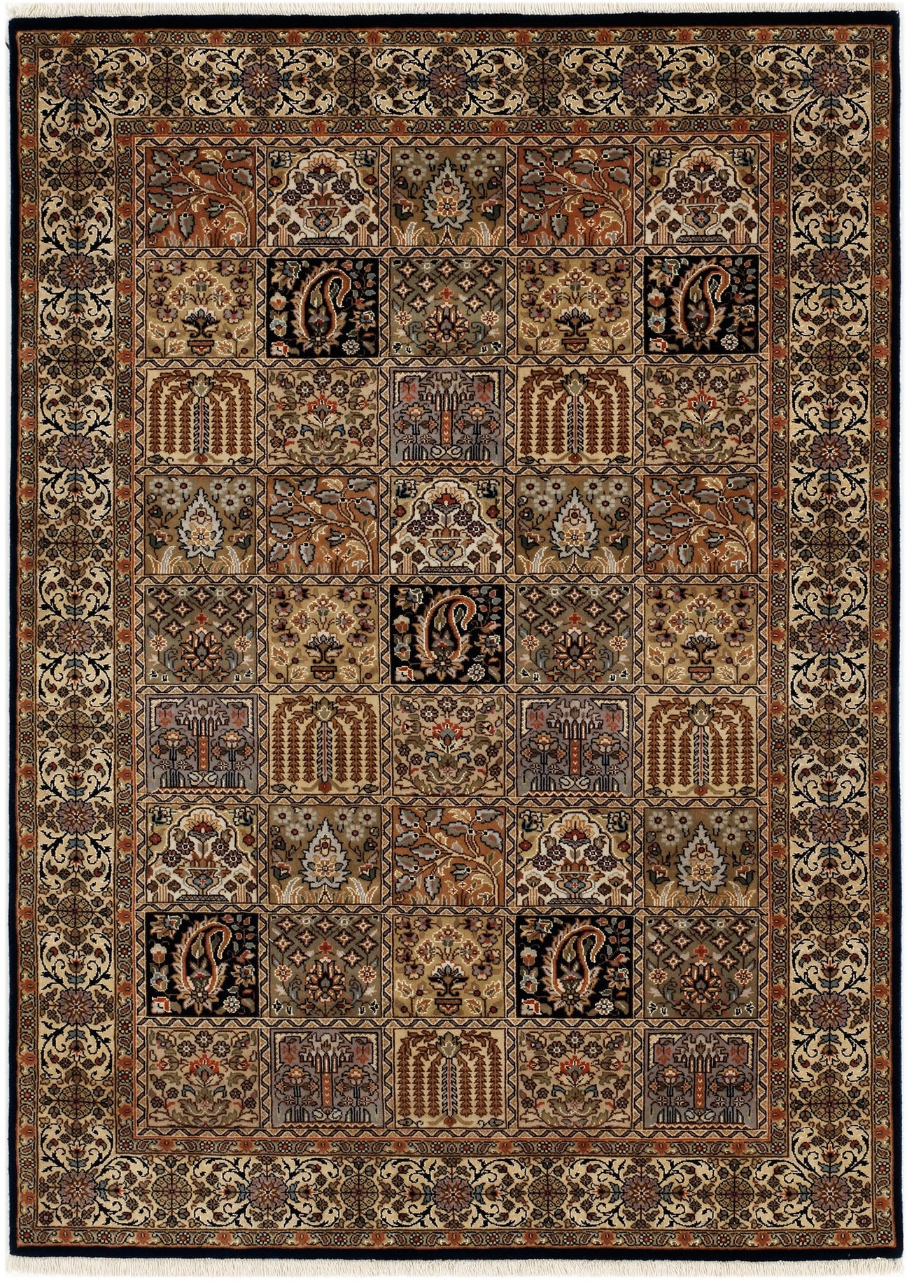 Orientteppich »Vasuki«, rechteckig, hochwertig handgeknüpft, mit Fransen, Wohnzimmer