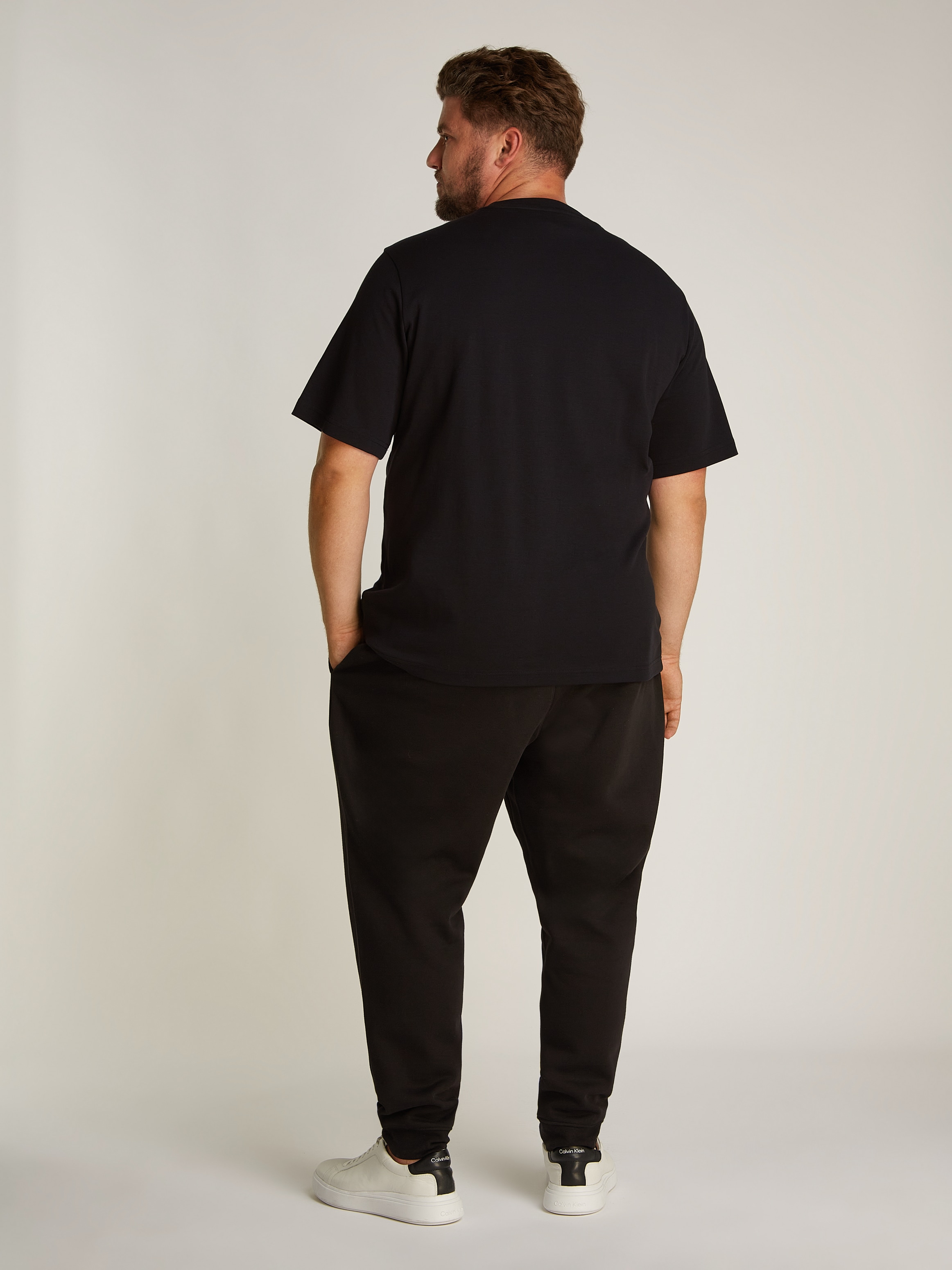 Calvin Klein Big&Tall T-Shirt »BT_NANO LOGO INTERLOCK T-SHIRT«, in Grossen Grössen mit Logoschriftzug