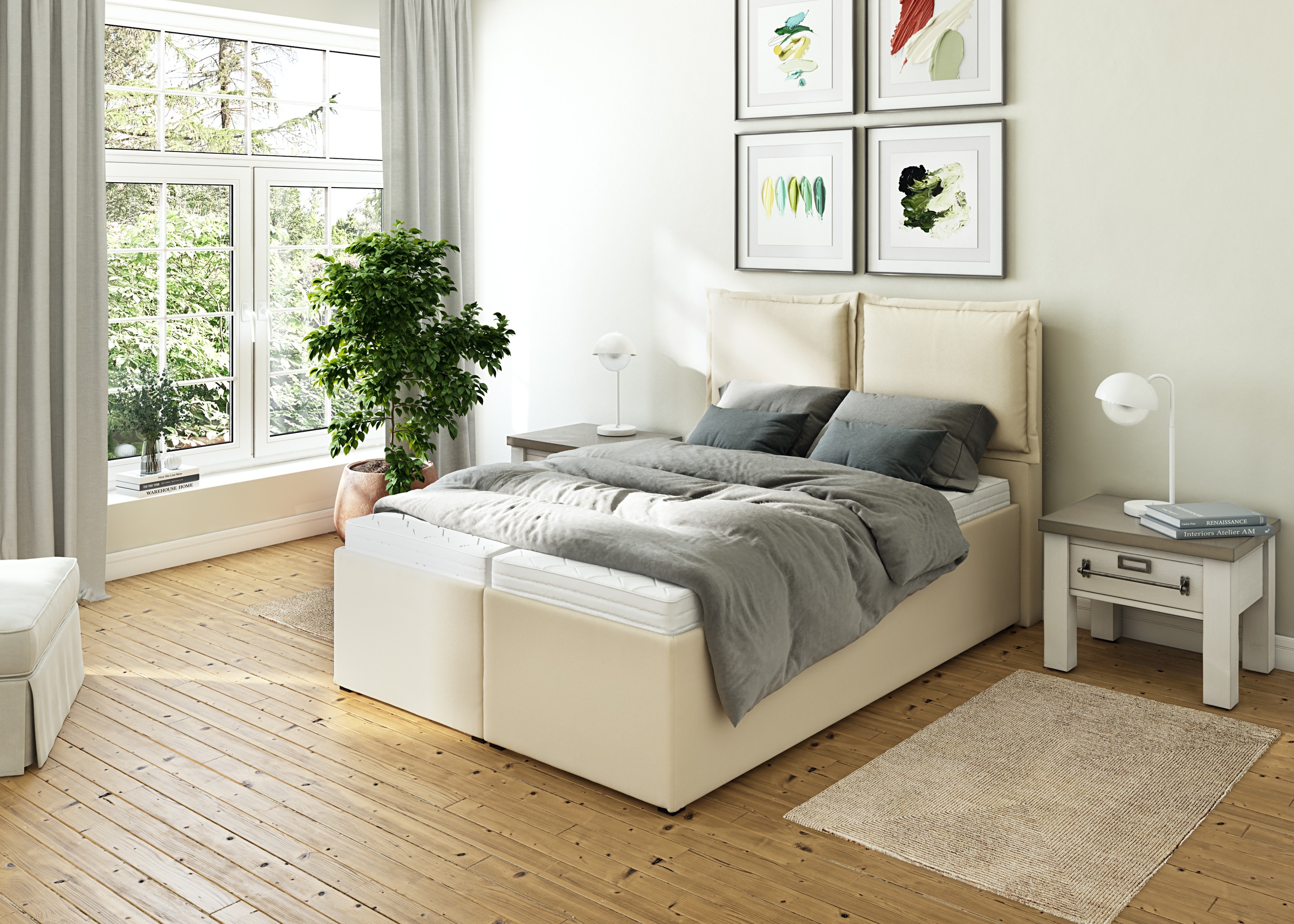 Image of Maintal Polsterbett »Lyara«, wahlweise ohne Matratze oder mit 3 Matratzenarten zur Auswahl in 2 Härtegraden, 5fach-verstellbares Kopfteil bei Ackermann Versand Schweiz