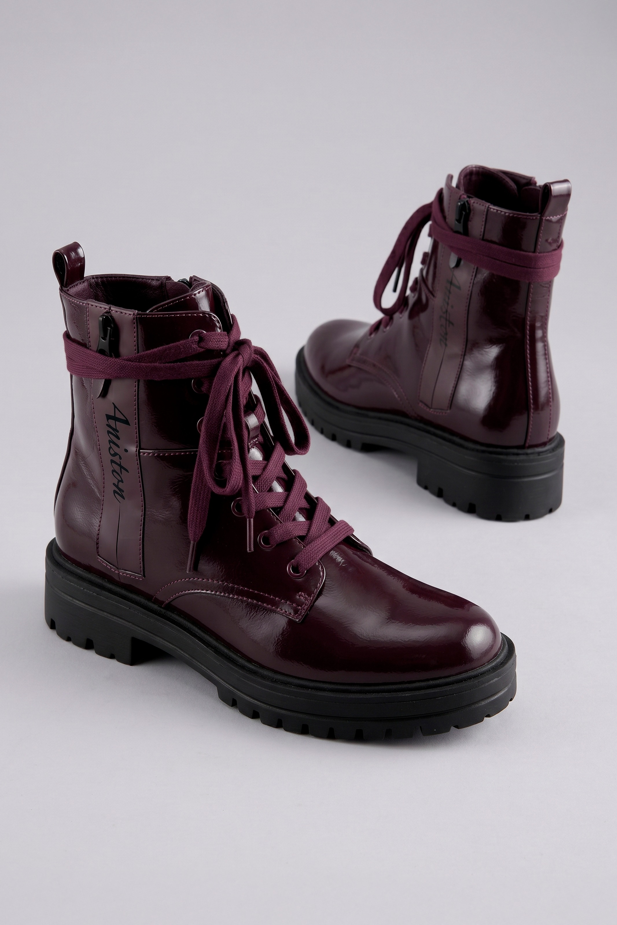 Image of Aniston SHOES Schnürboots Ankle Boots mit Reissverschluss, in Glanz-Optik - NEUE KOLLEKTION