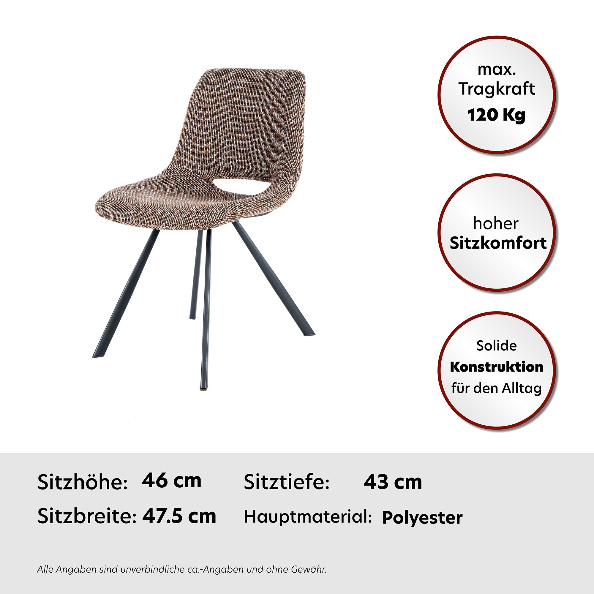 Kayoom Stuhl »Josephine 325 2er-Set , zeitloses Design, mit geometrischer Aussparung« (Set) 2 Stk.pflegeleicht, schlicht, weiche Polsterung für angenehmes Sitzgefühl