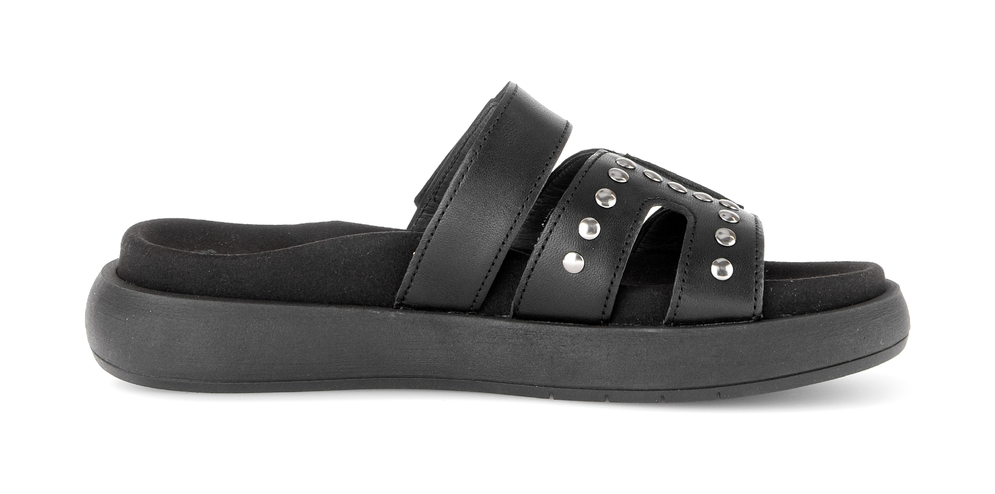 Gabor Pantolette  Plateau, Sommerschuh, Schlupfschuh mit glänzenden Nieten besetzt
