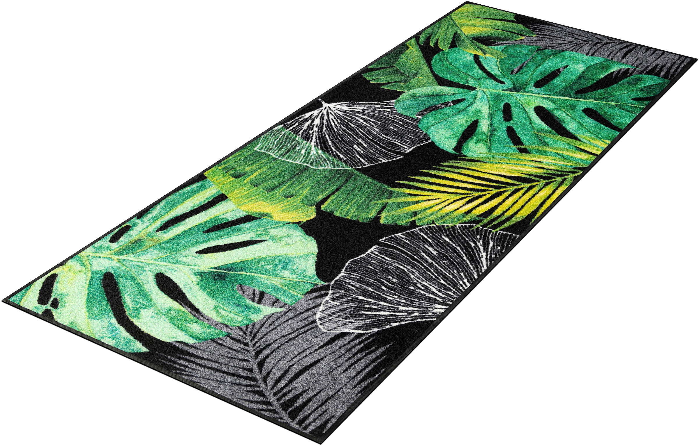 Image of wash+dry by Kleen-Tex Läufer "Neoflora" rechteckig 7 mm Höhe Schmutzfangläufer, Motiv Blätter Monstera, rutschhemmend, waschbar