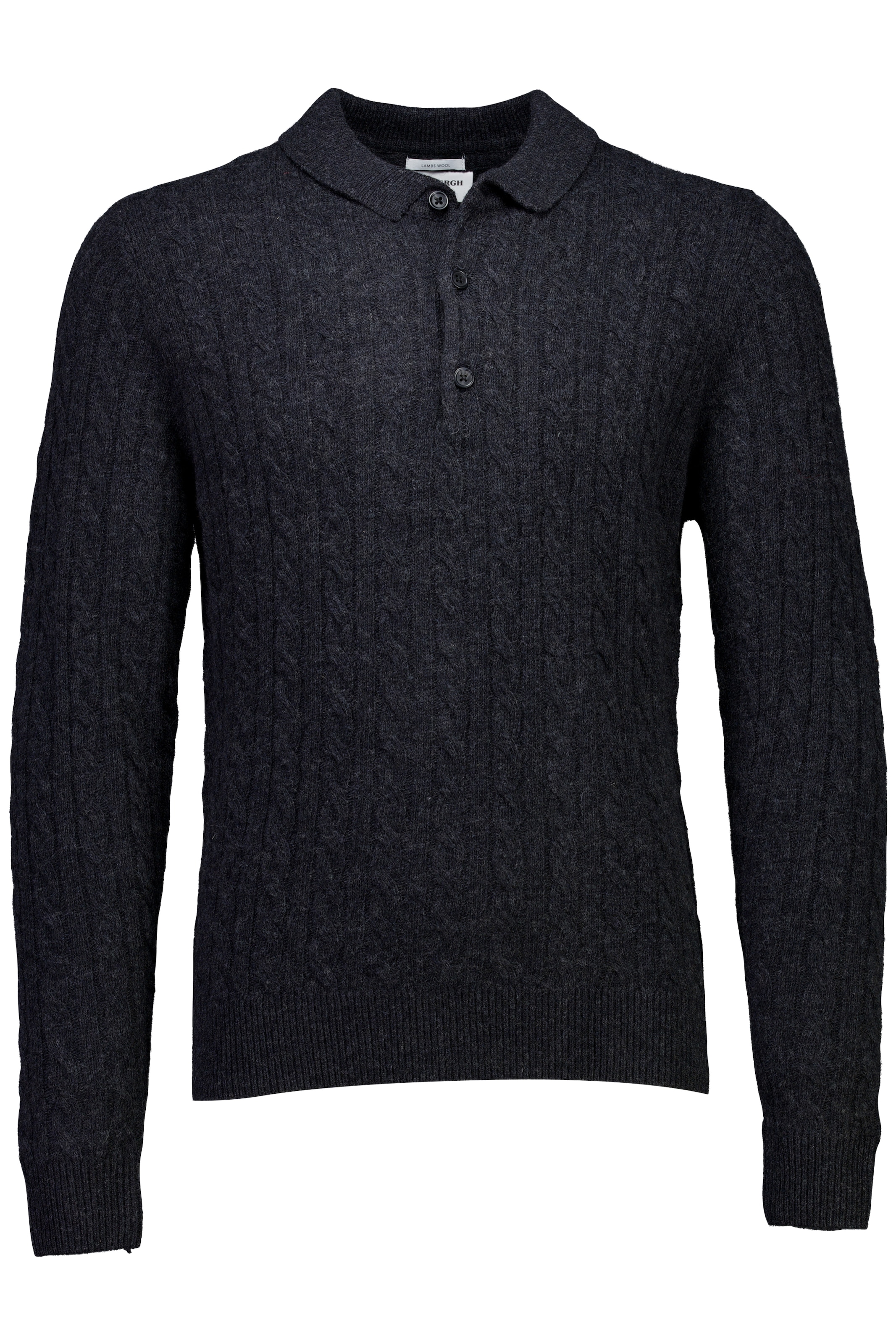 Image of LINDBERGH Strickpullover mit Zopfmuster, Polo-Kragen und Wolle