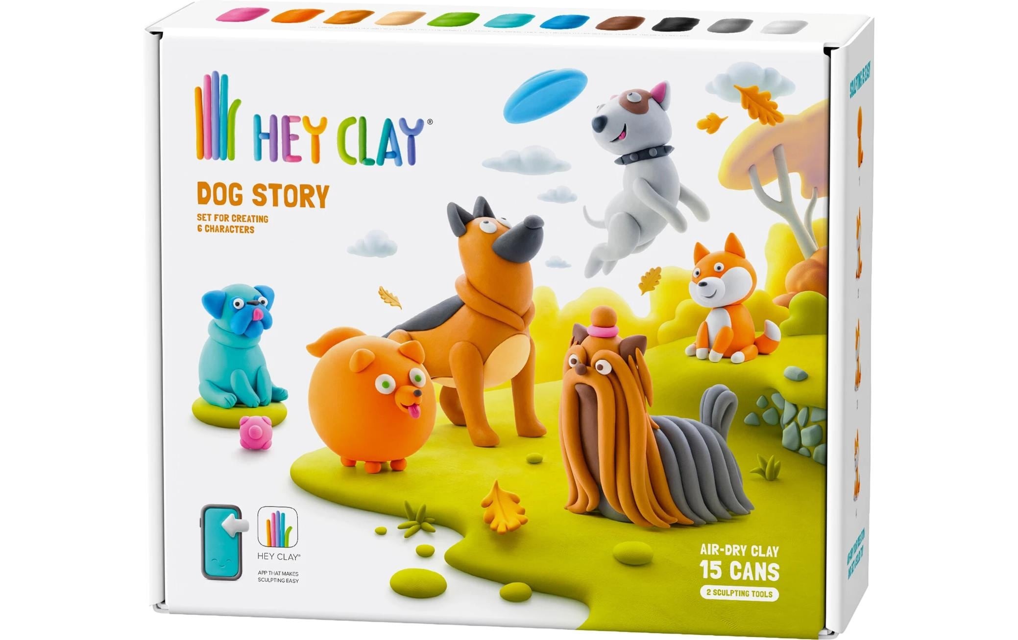   Knete »Max Bersinger Hey Clay Hunde 15 Dosen« Formbar, Keine Kleberückstände, Leicht, Schnelltrocknend