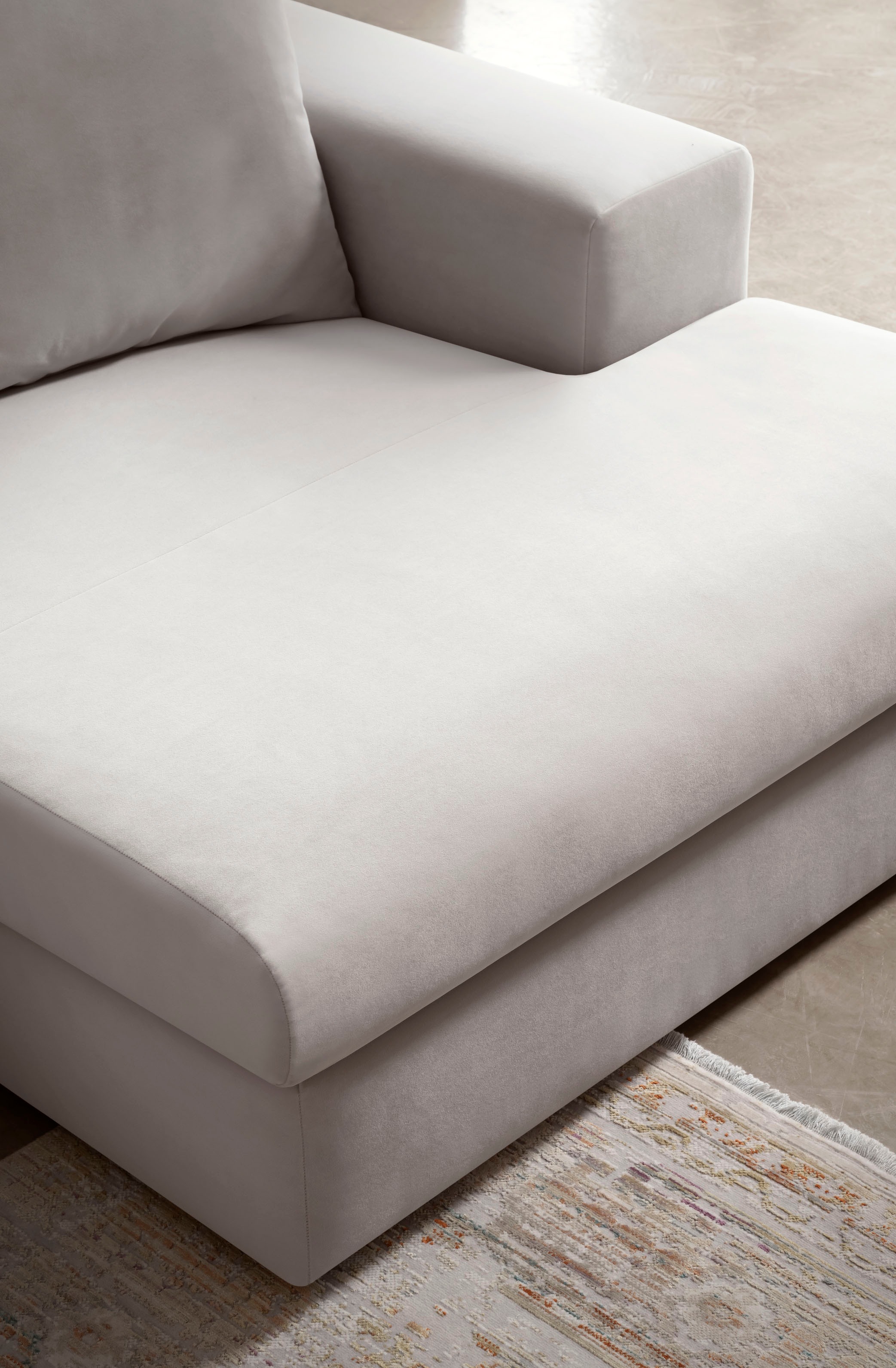 andas Ecksofa »SLEETLAND XXL in Samtvelours oder Vintage-Leder-Optik, L-Form,«, besonders gross und bequem