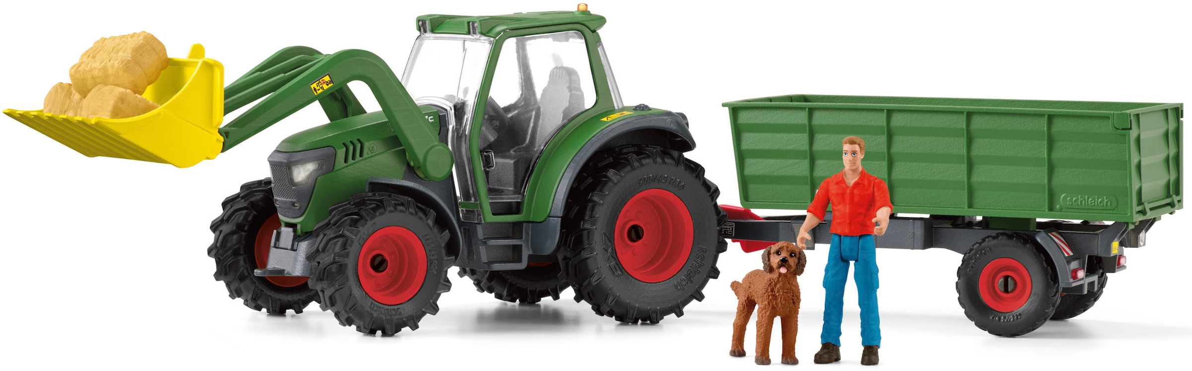 Image of Schleich Spielwelt "FARM WORLD, Traktor mit Anhänger (42608)"