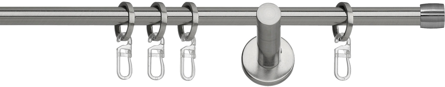 Image of indeko Gardinenstange »Linz«, 1 läufig-läufig, Wunschmasslänge, edelstahlfarben bei Ackermann Versand Schweiz