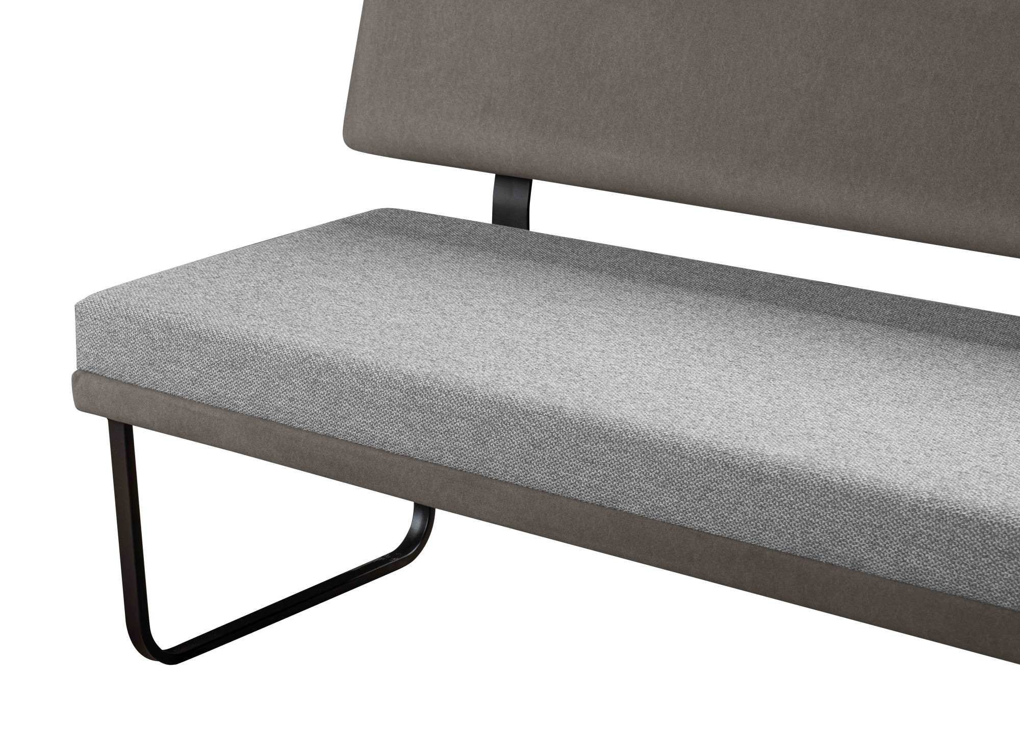 GOODproduct Banc »Gabi Esszimmerbank, Bank, Küchenbank, Polsterbank« Gestell aus matt-schwarzem Flachmetall, stabil, 2-Stoff-Design