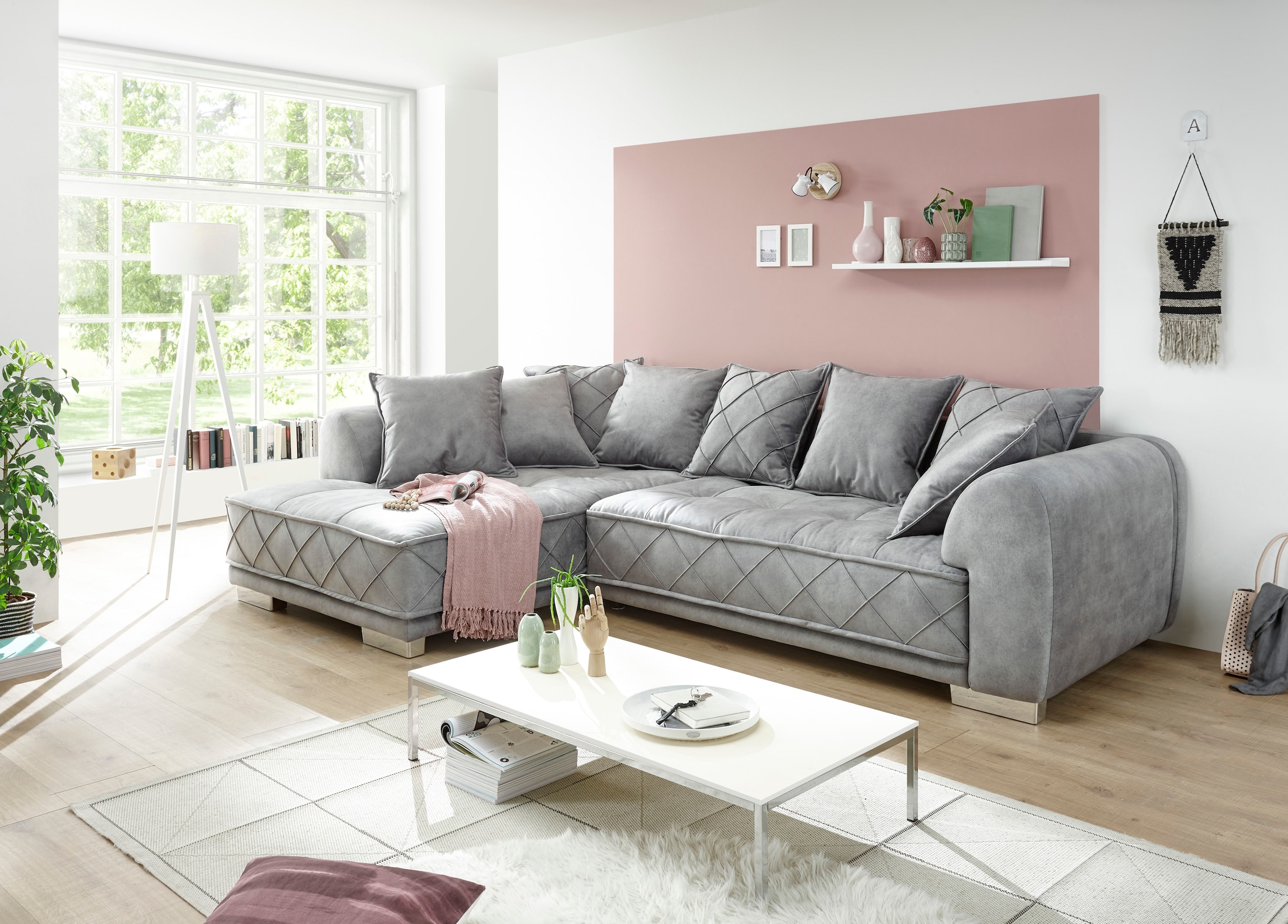 Image of ED EXCITING DESIGN Ecksofa "Sentina L-Form" mit Rückenkissen